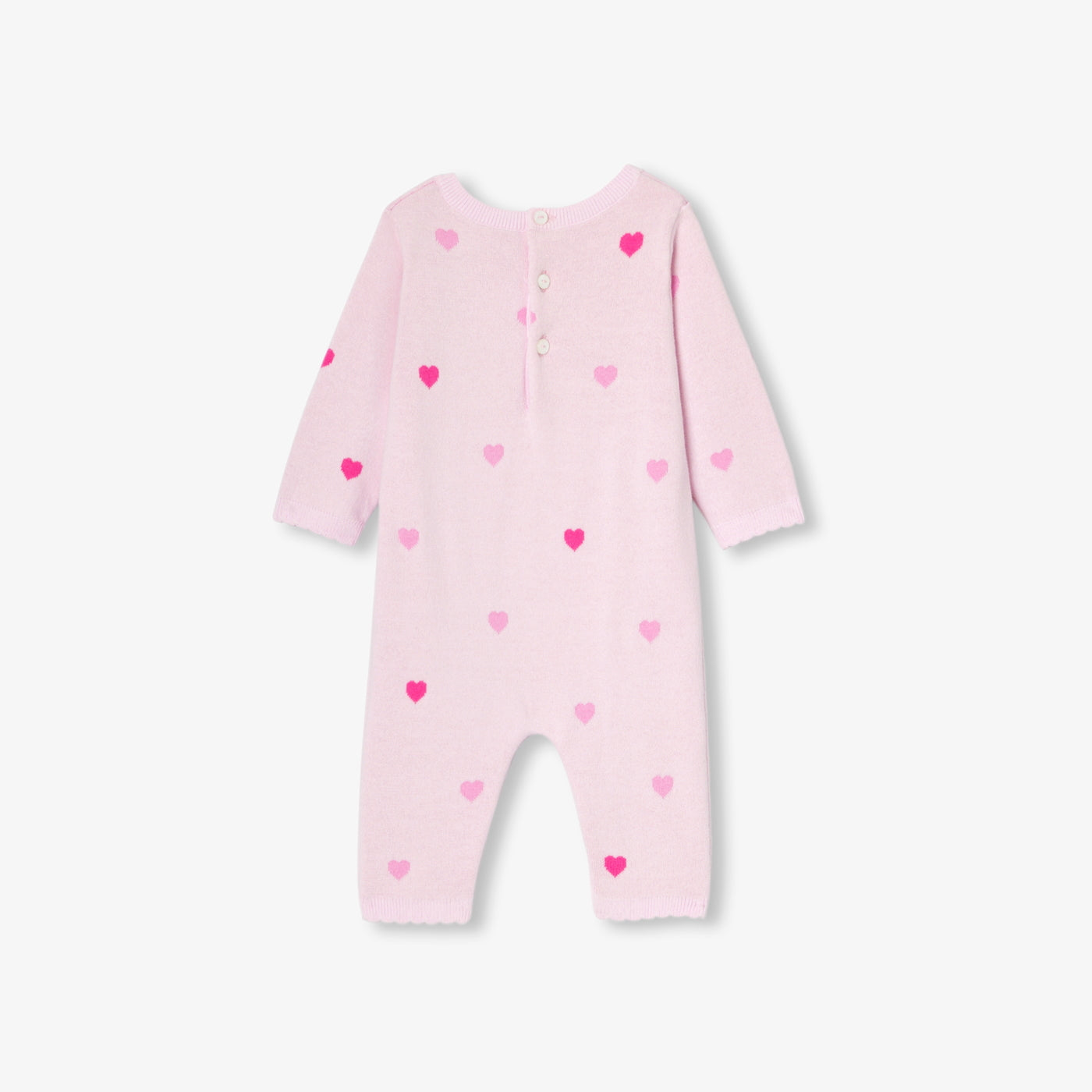 Baby girl heart knit jumpsuit