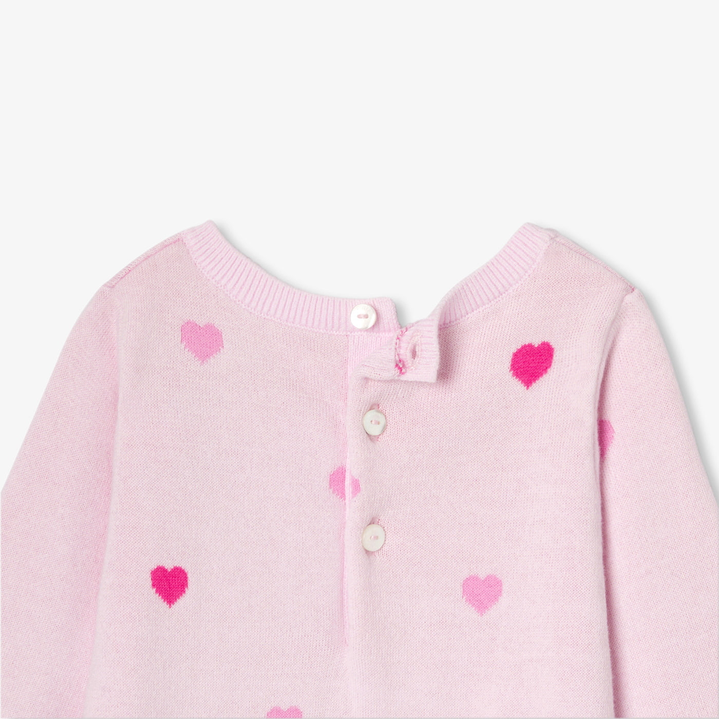 Baby girl heart knit jumpsuit