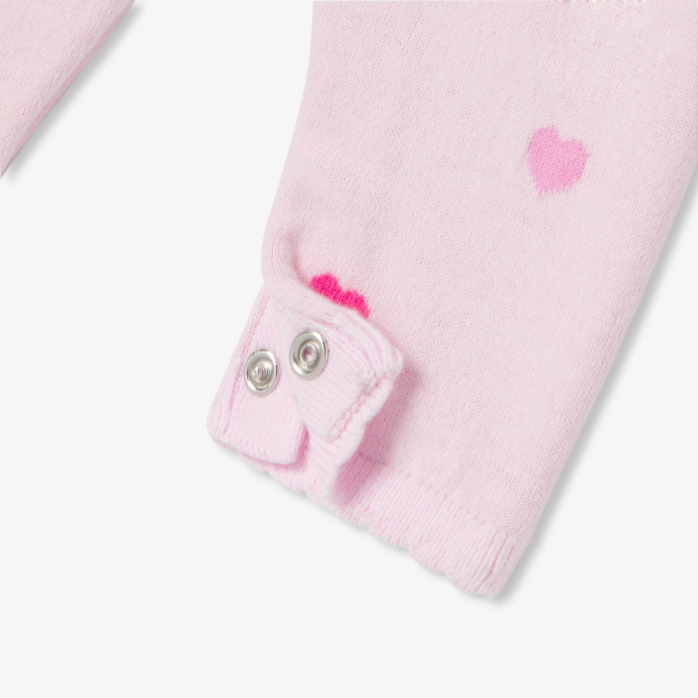 Baby girl heart knit jumpsuit