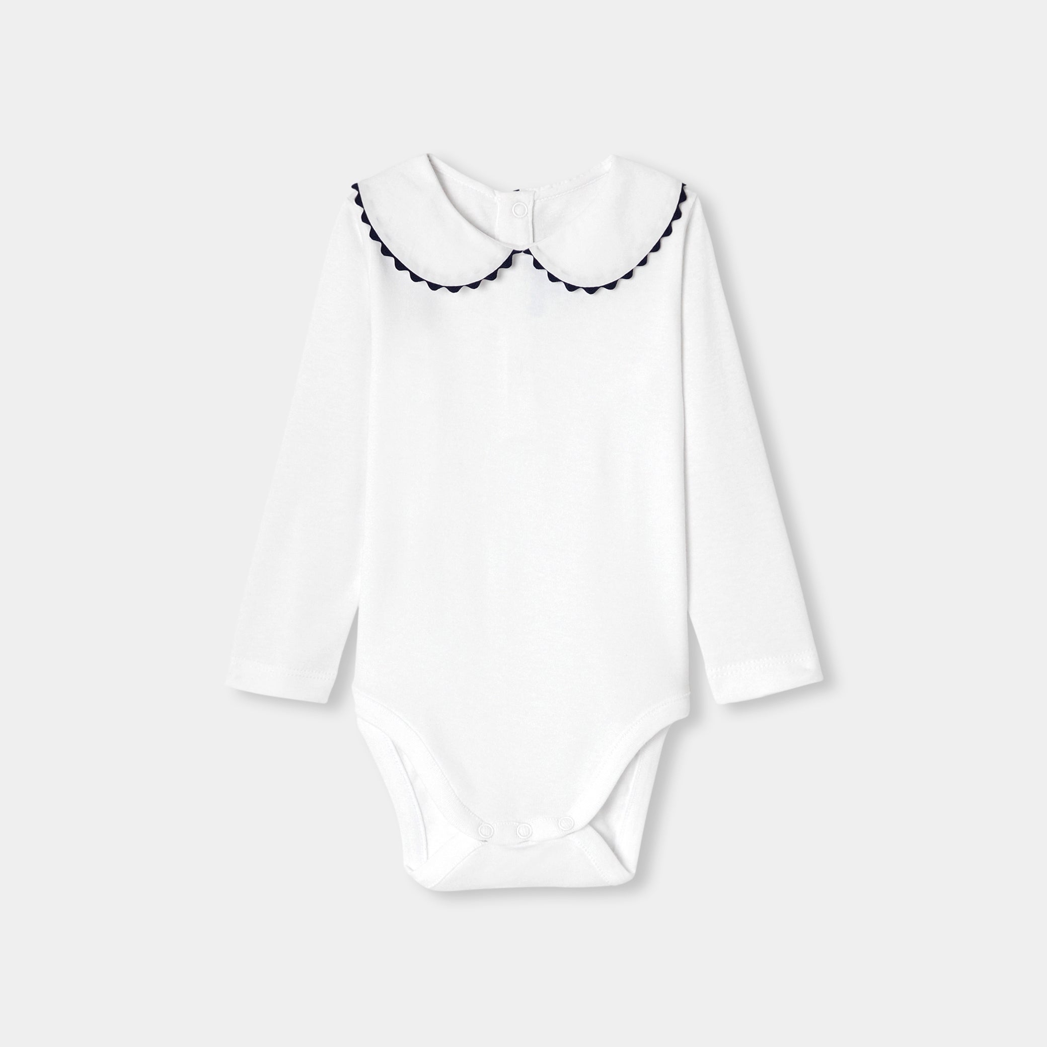 Baby girl bodysuit with Peter Pan collar
