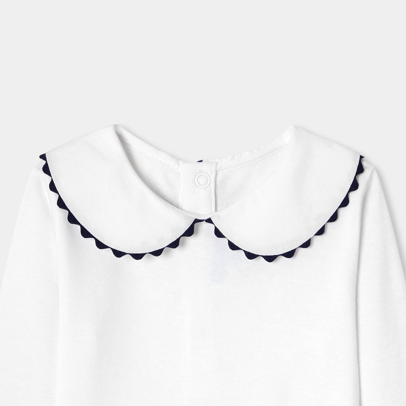 Baby girl bodysuit with Peter Pan collar