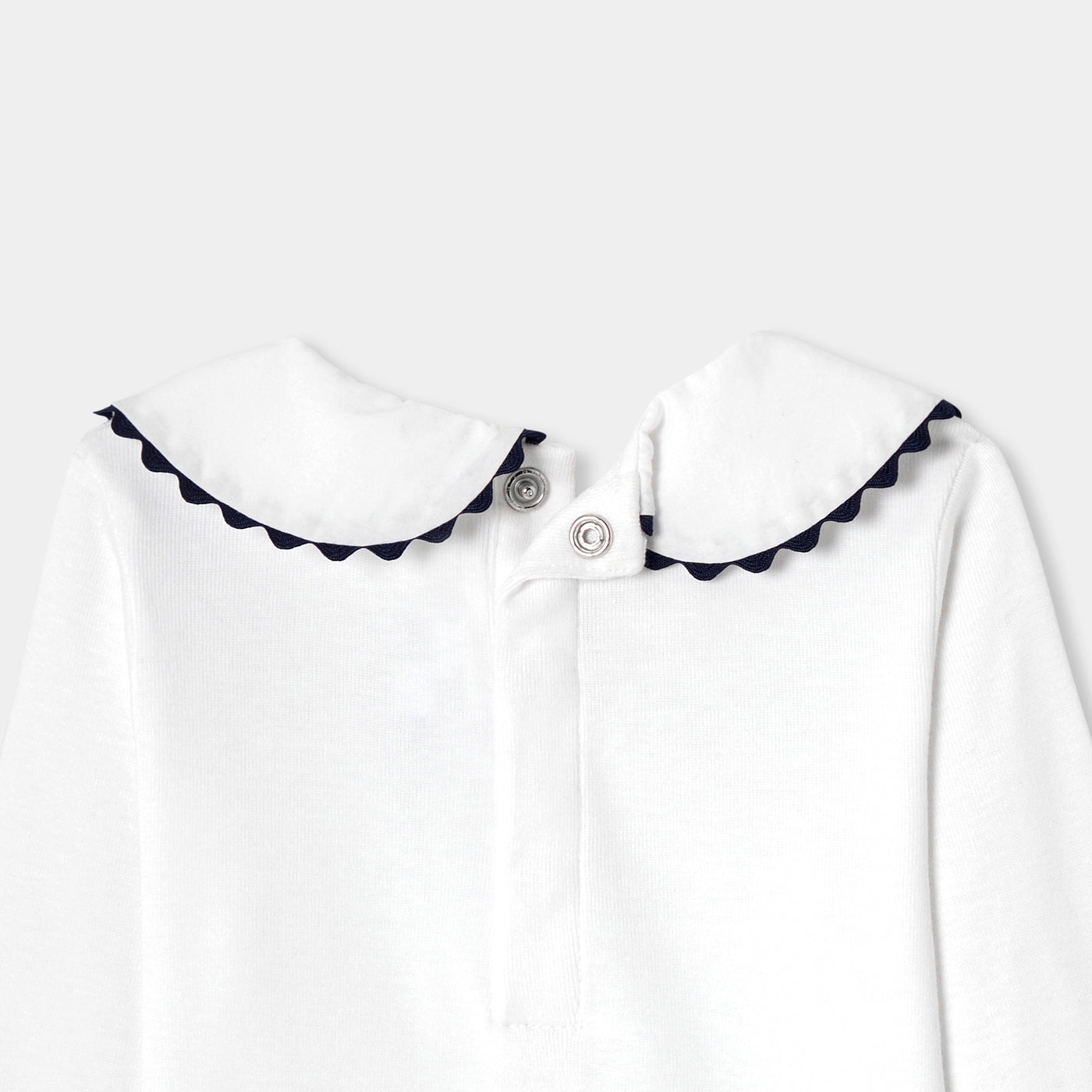 Baby girl bodysuit with Peter Pan collar