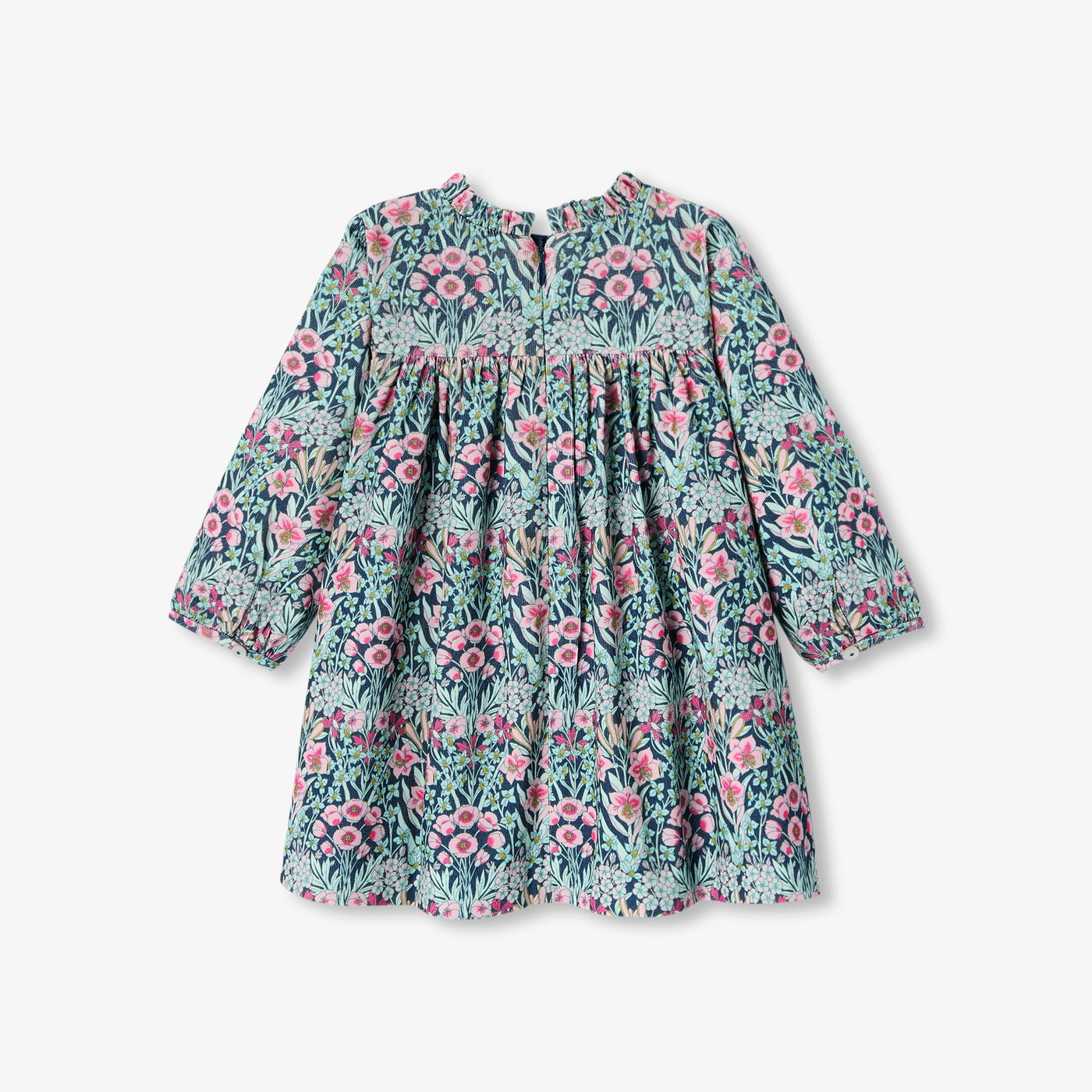 Baby girl dress in velvet Liberty fabric