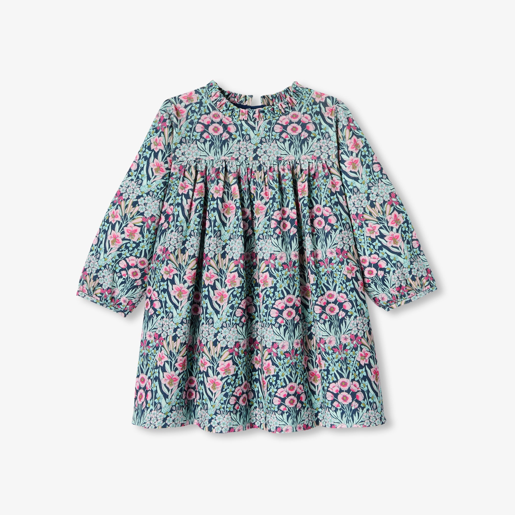 Baby girl dress in velvet Liberty fabric