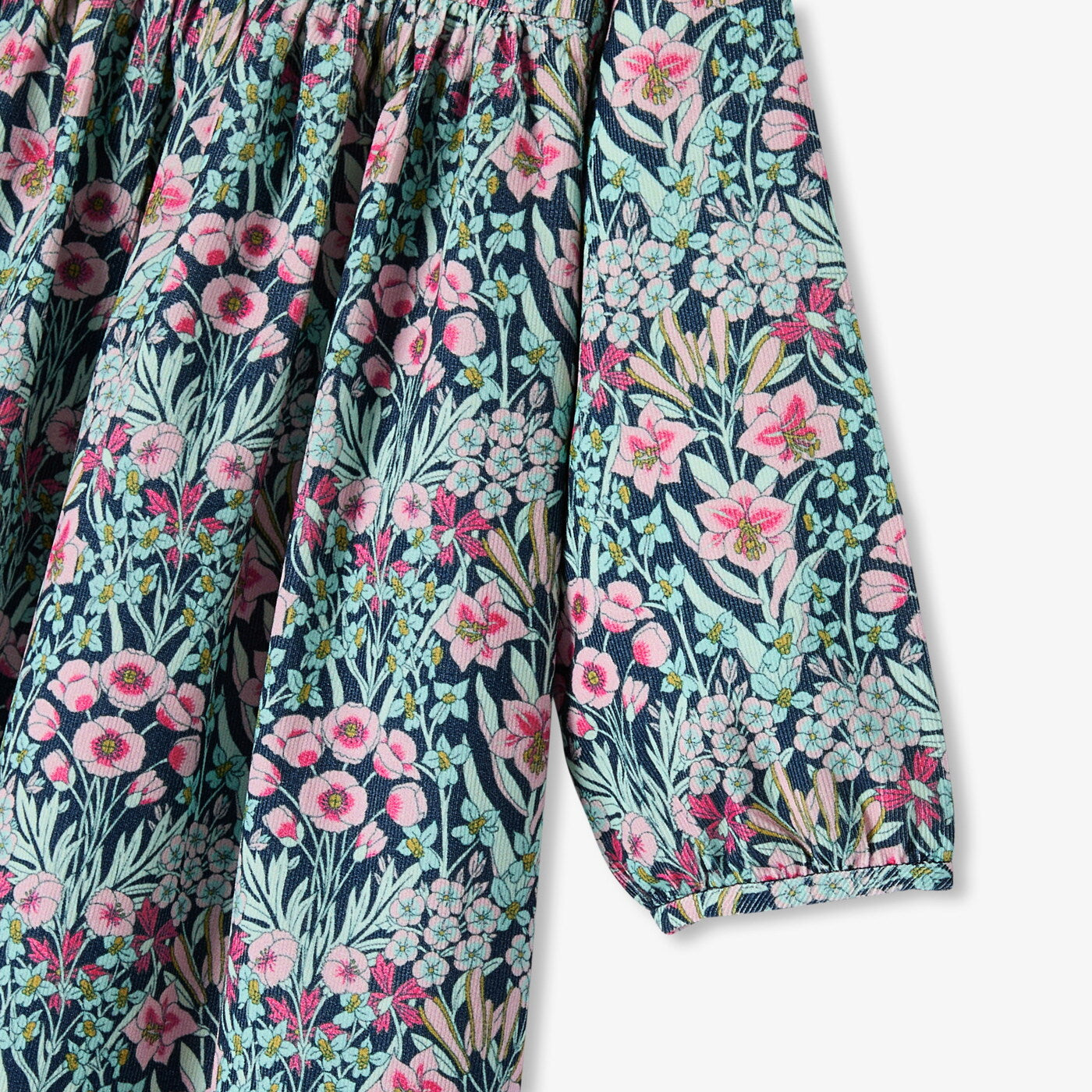 Baby girl dress in velvet Liberty fabric