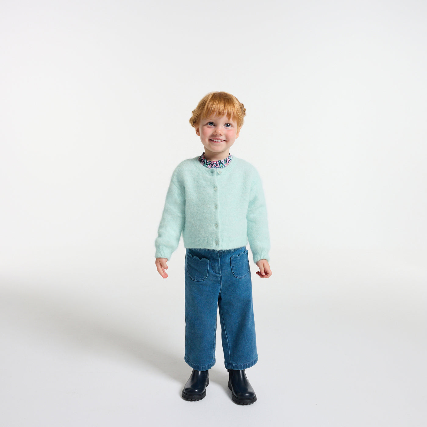 Baby girl cardigan in wool and alpaca