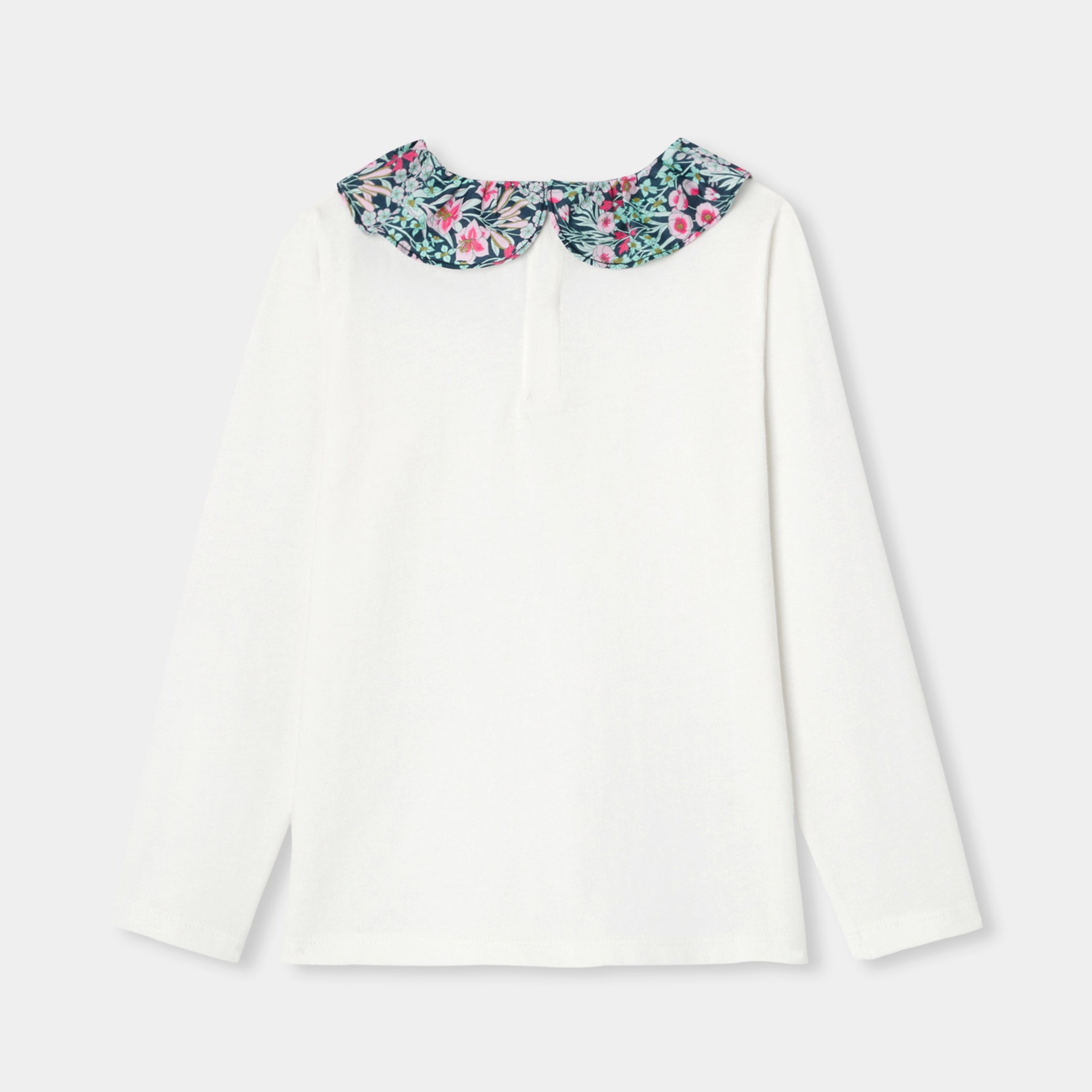 Girl T-shirt with Liberty fabric collar