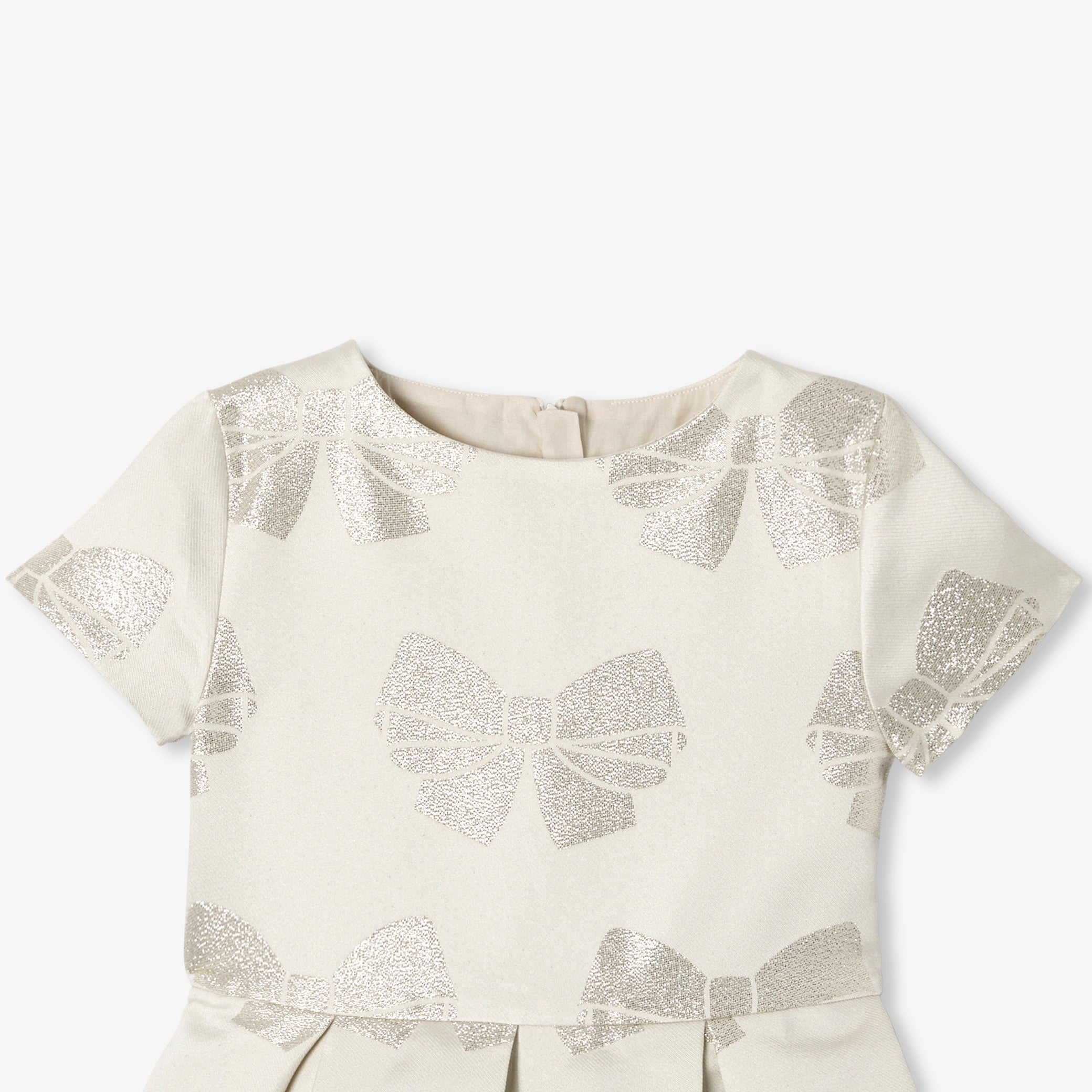 Girl dress jacquard bow