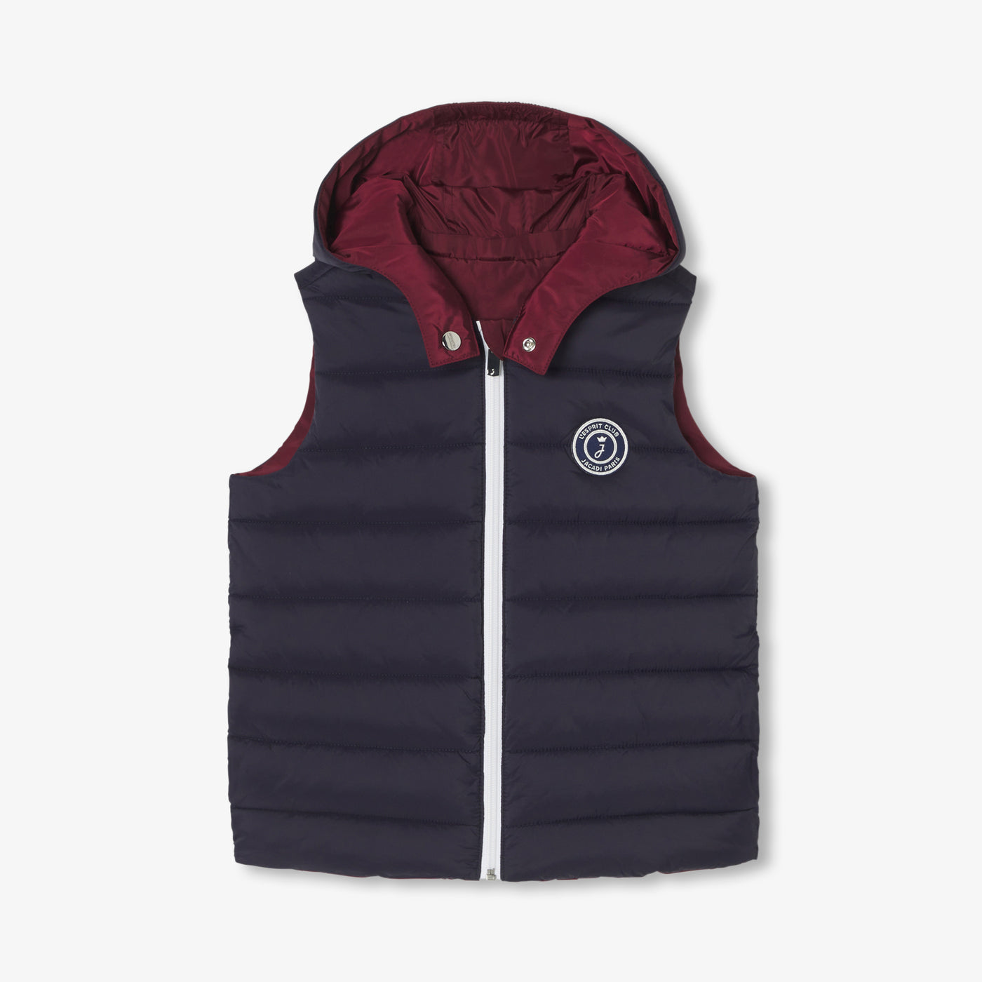 Boy reversible sleeveless down jacket
