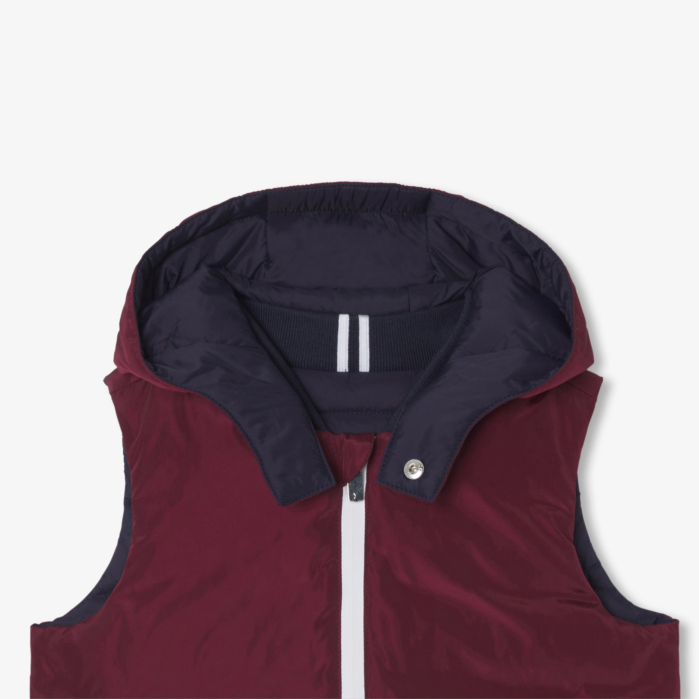 Boy reversible sleeveless down jacket