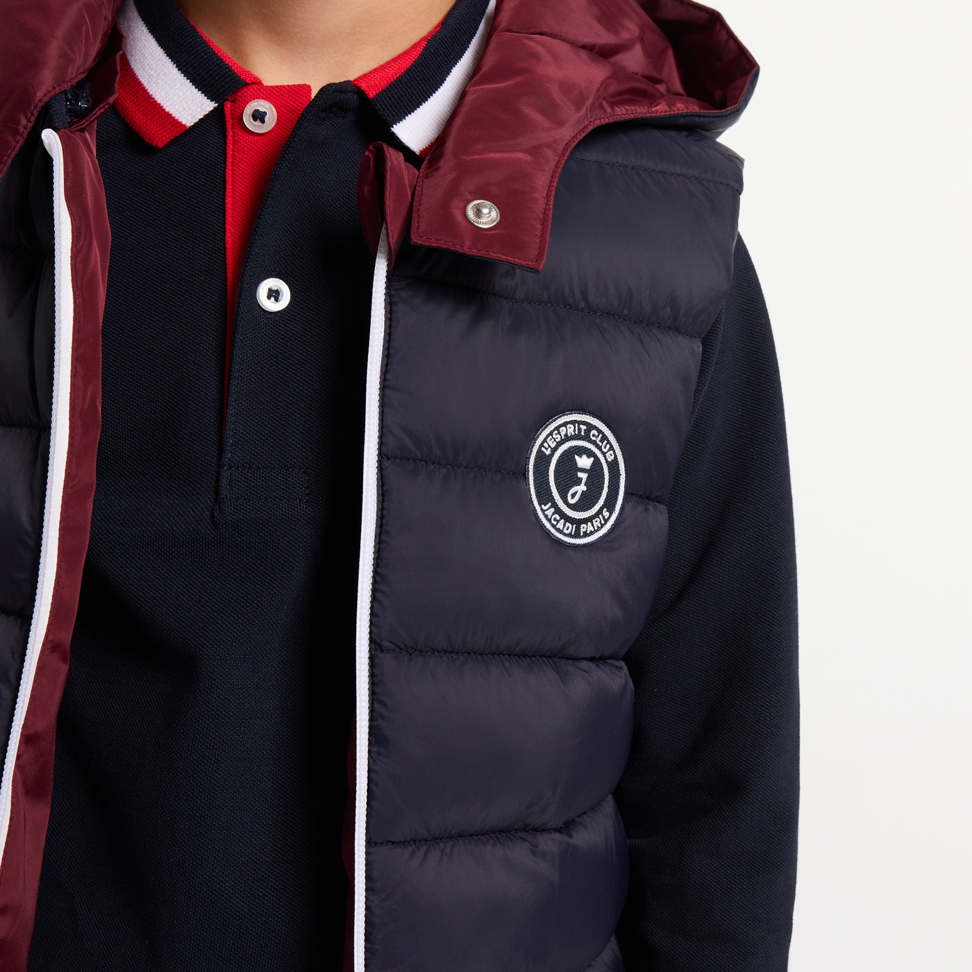 Boy reversible sleeveless down jacket