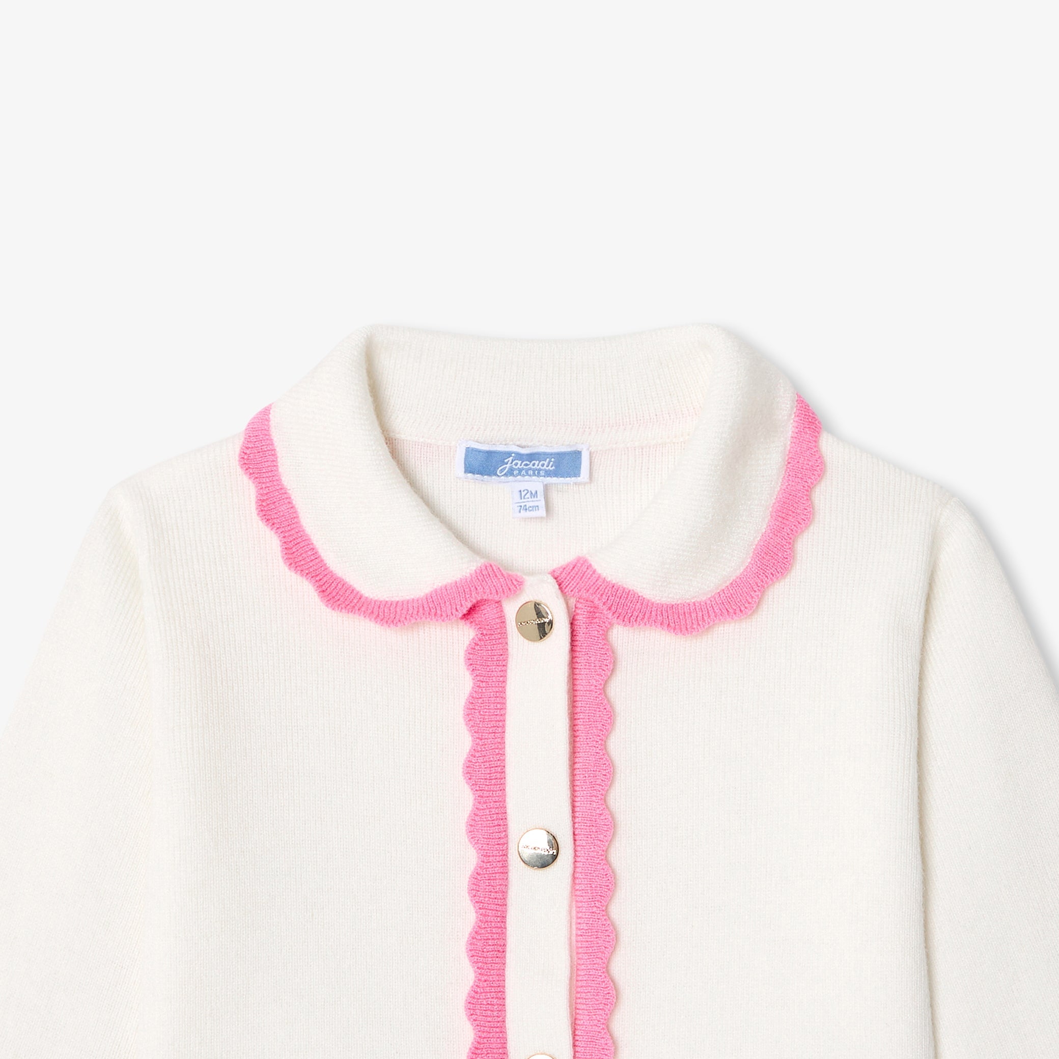 Baby girl cardigan with Peter Pan collar