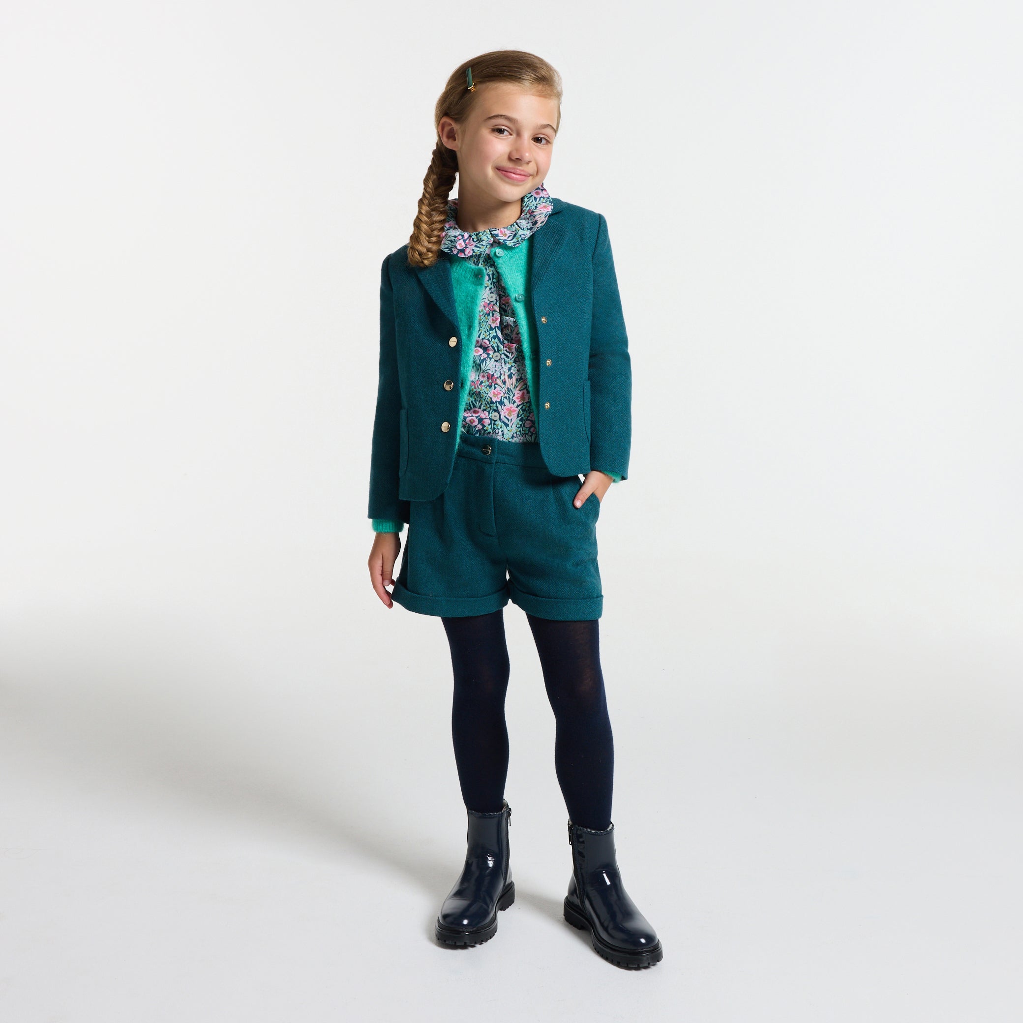 Girl herringbone shorts