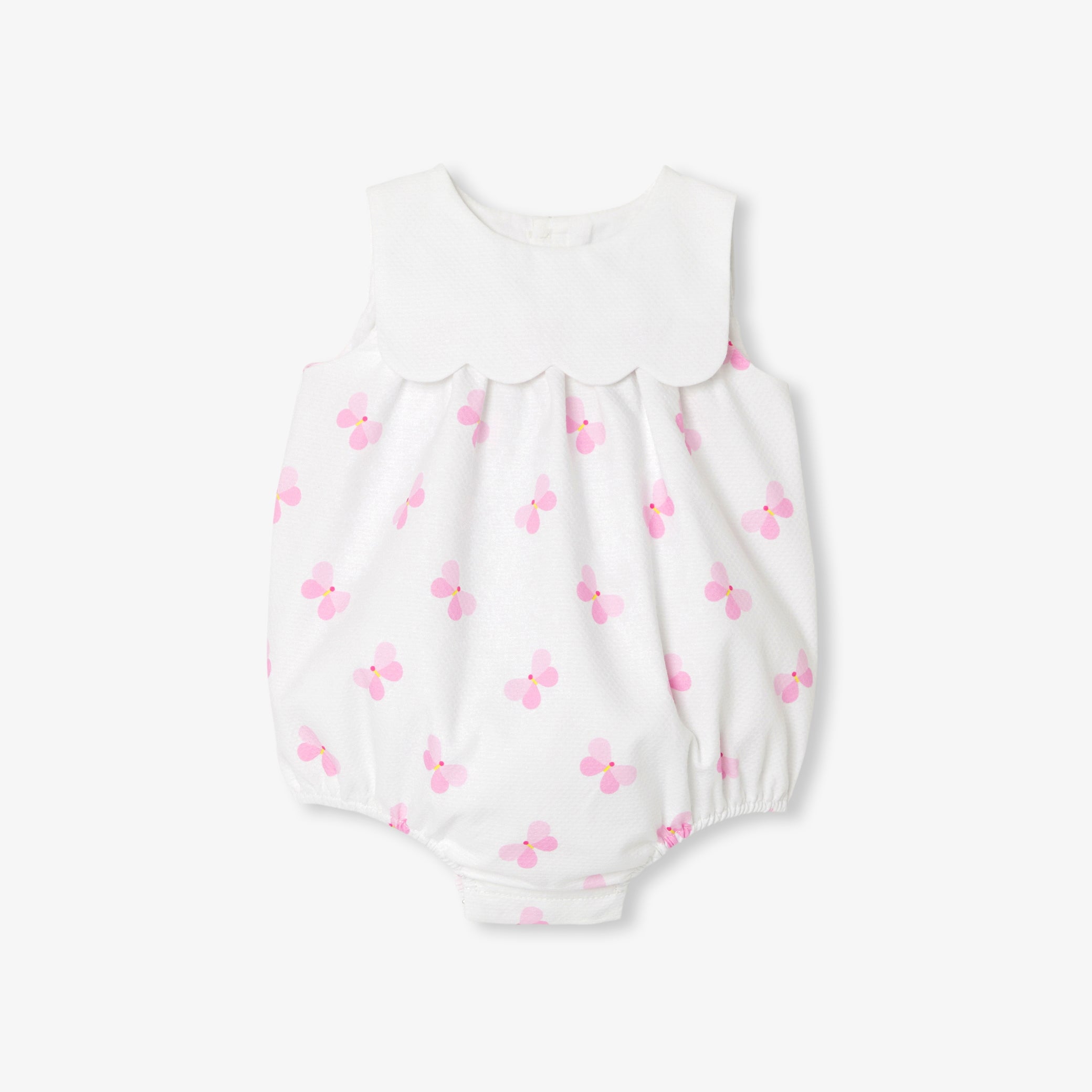 Baby girl romper in cotton piqué
