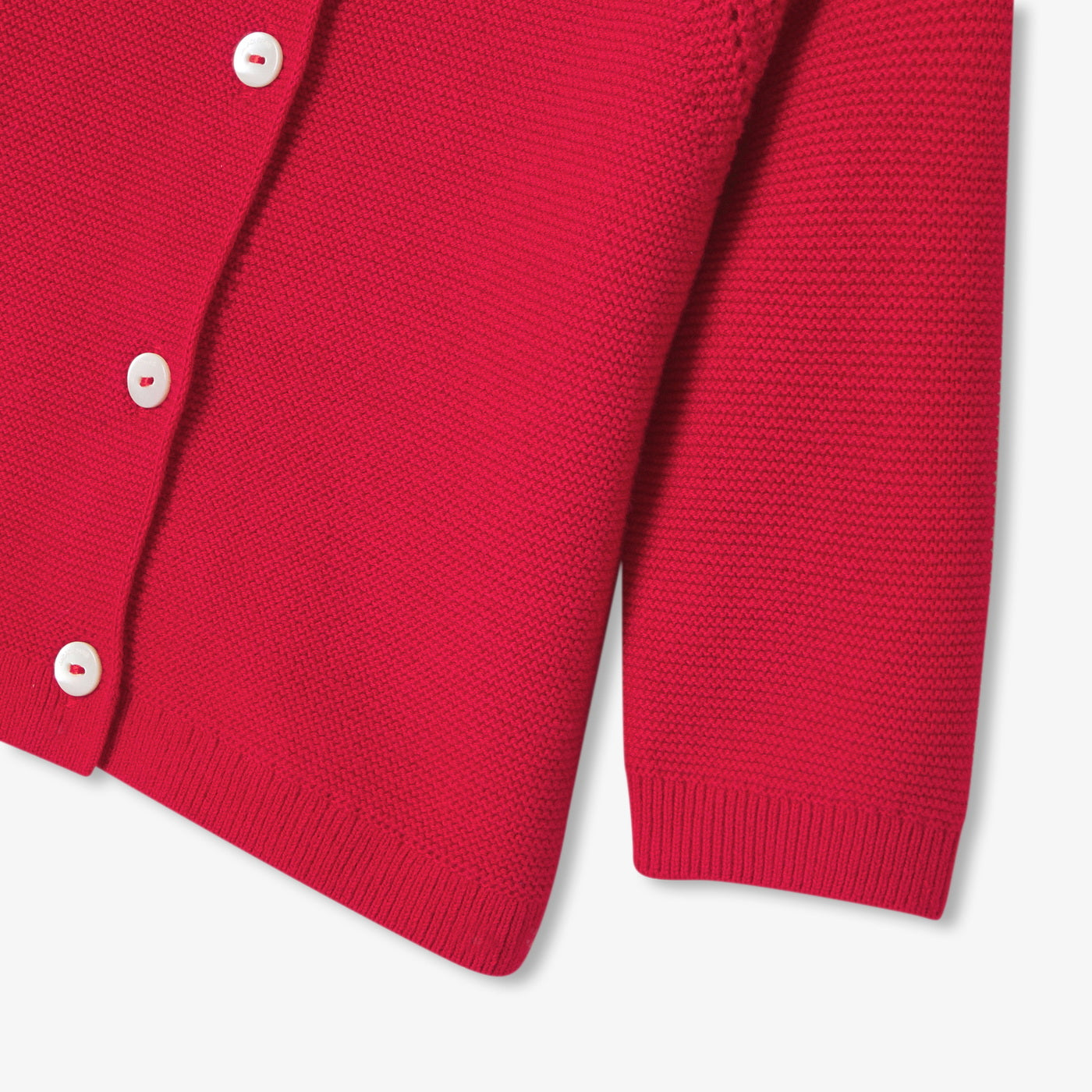 Baby girl cardigan in garter stitch cotton