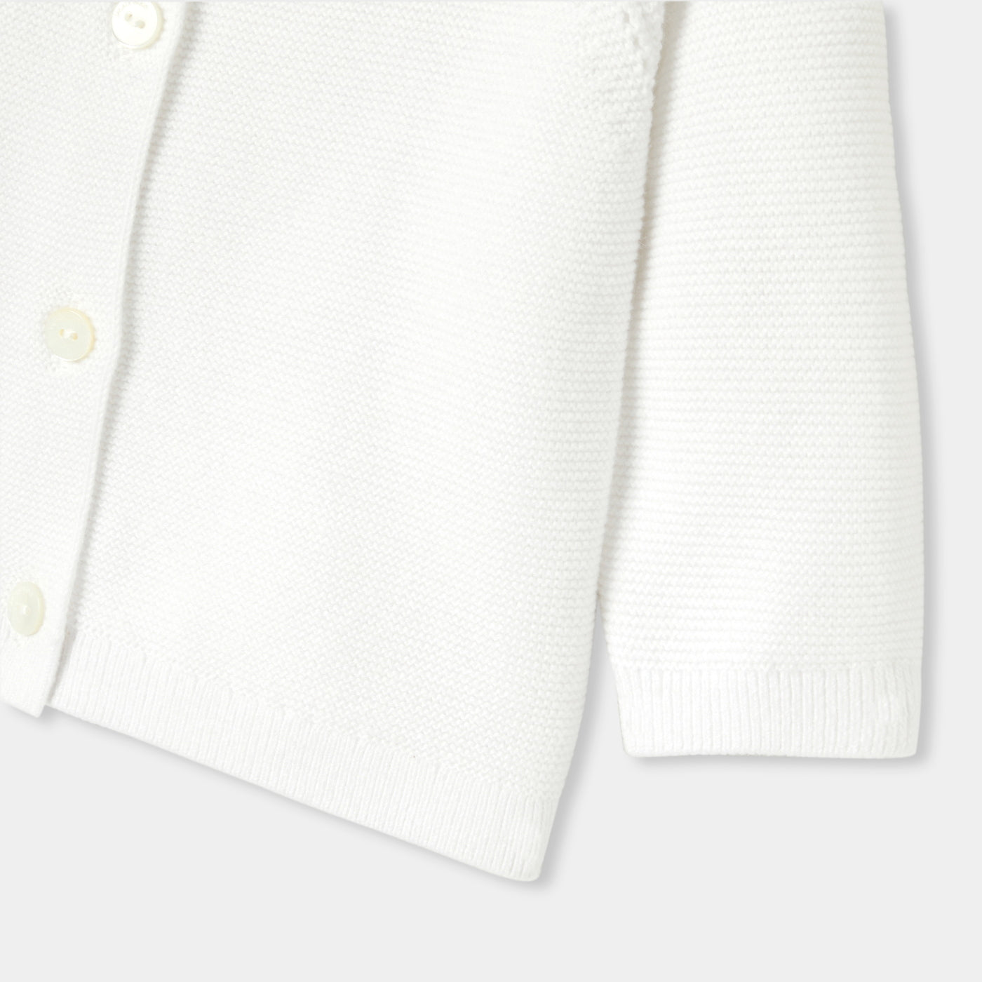 Baby girl cardigan in garter stitch cotton