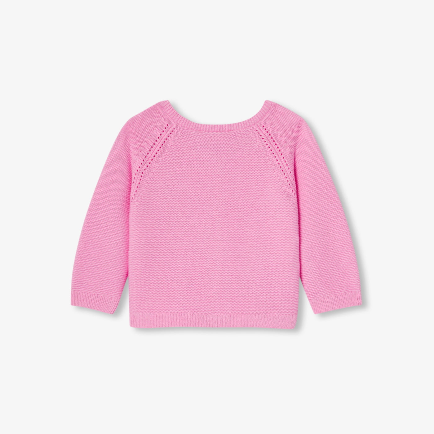 Baby girl cardigan in garter stitch cotton