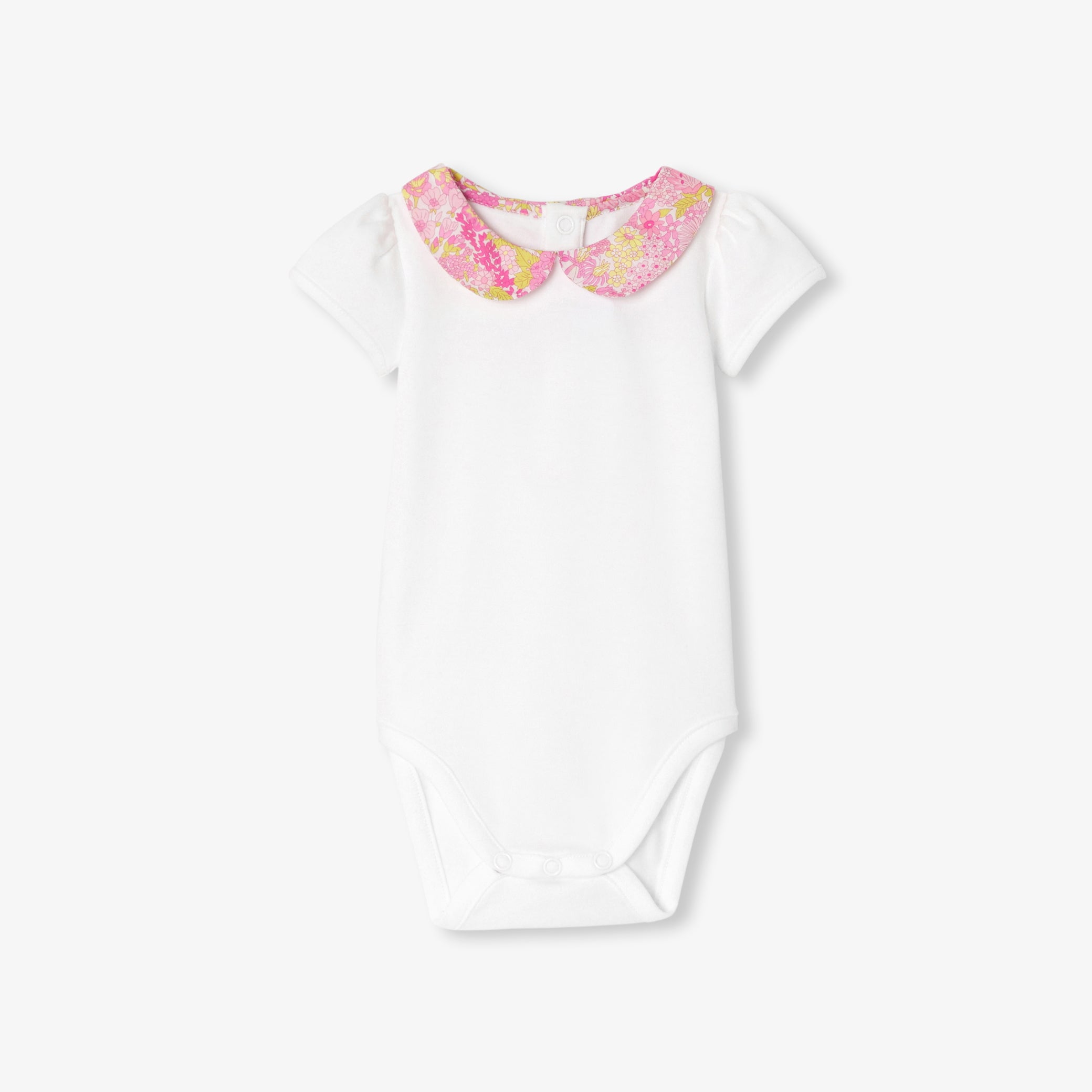Baby girl short-sleeved cotton bodysuit