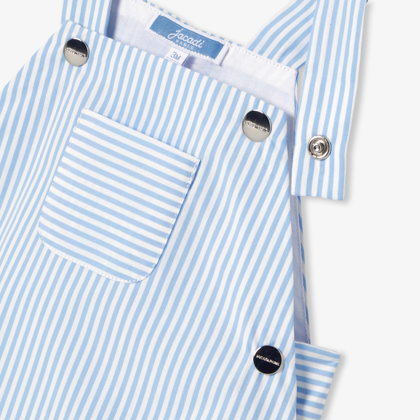 Baby boy short dungarees in striped poplin