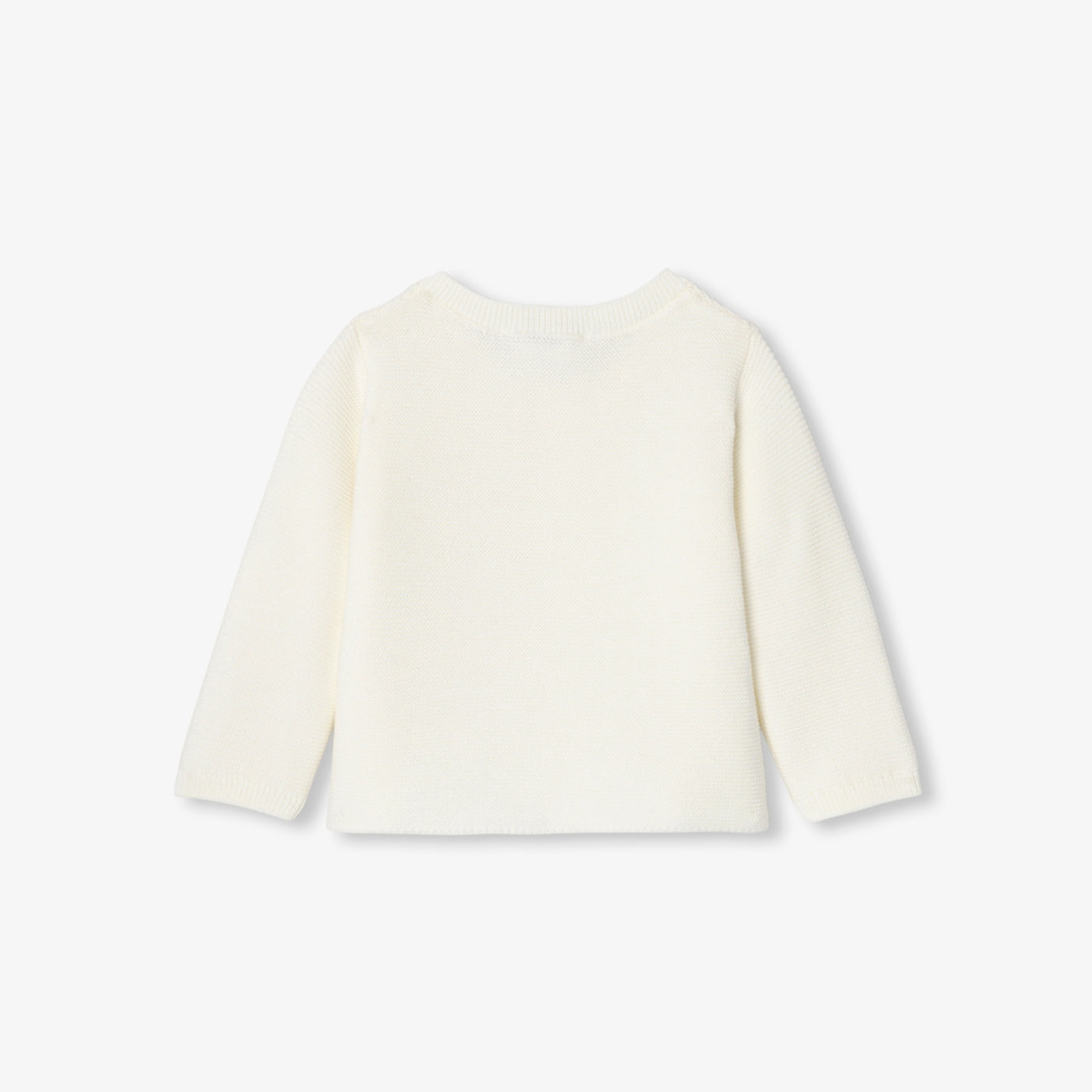 Baby cardigan in garter stitch cotton