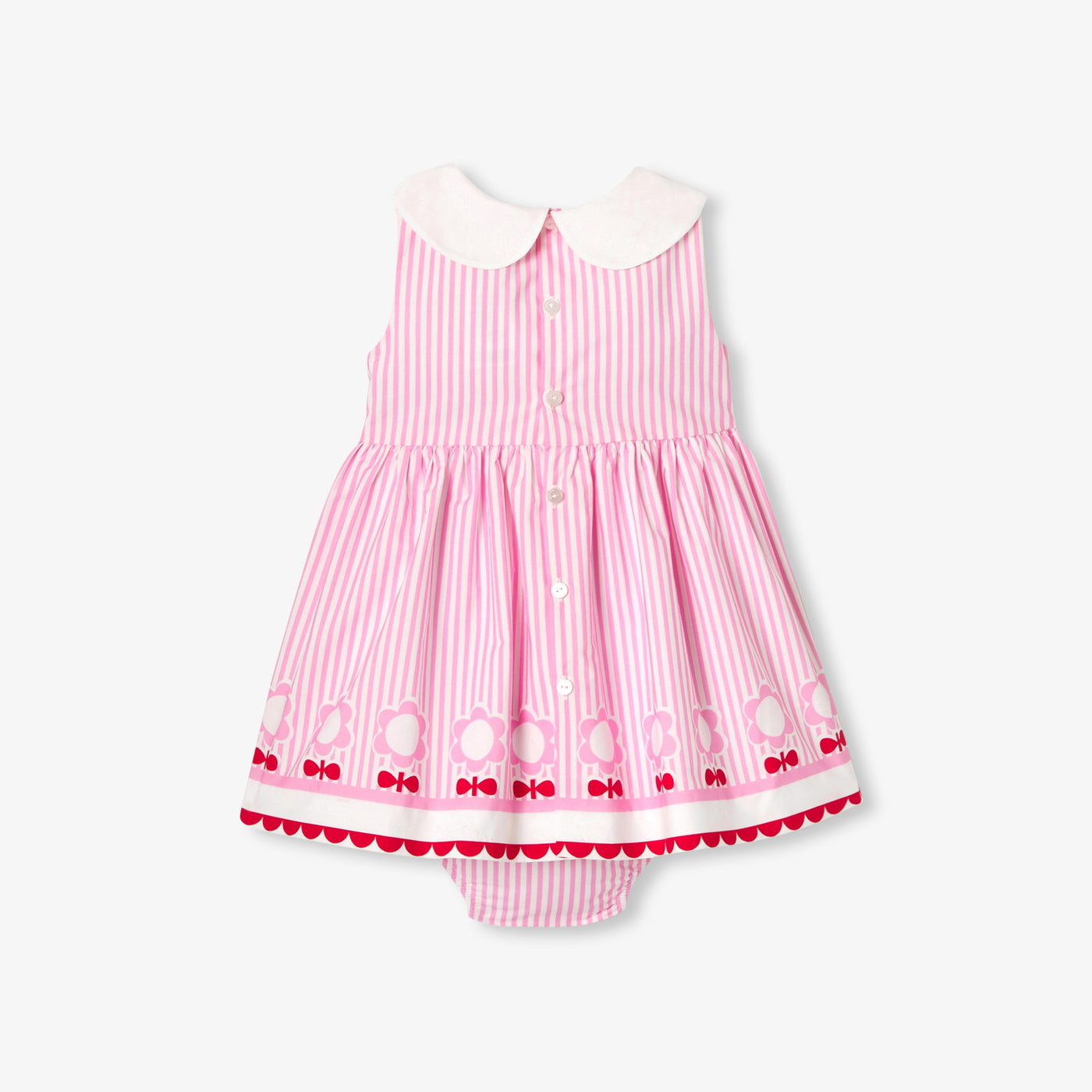 Baby girl sleeveless dress in poplin