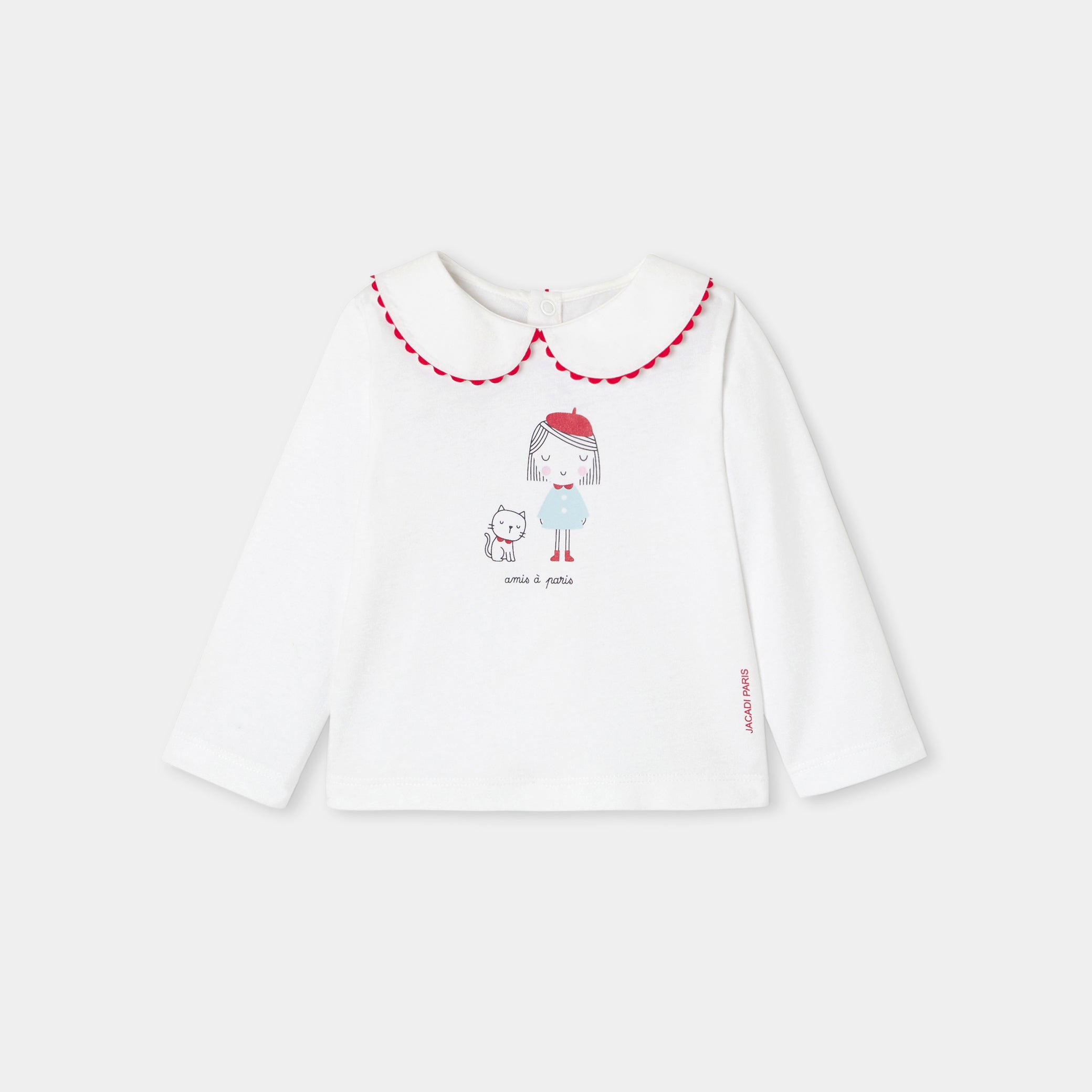 Baby girl cotton T-shirt with long sleeves