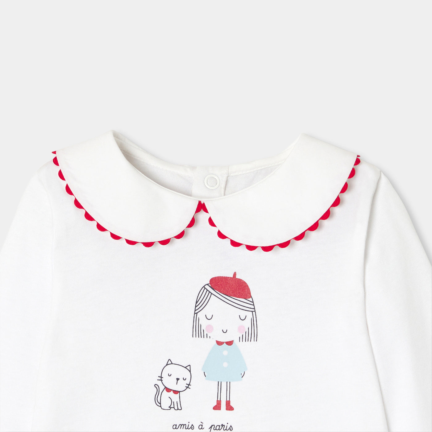 Baby girl cotton T-shirt with long sleeves
