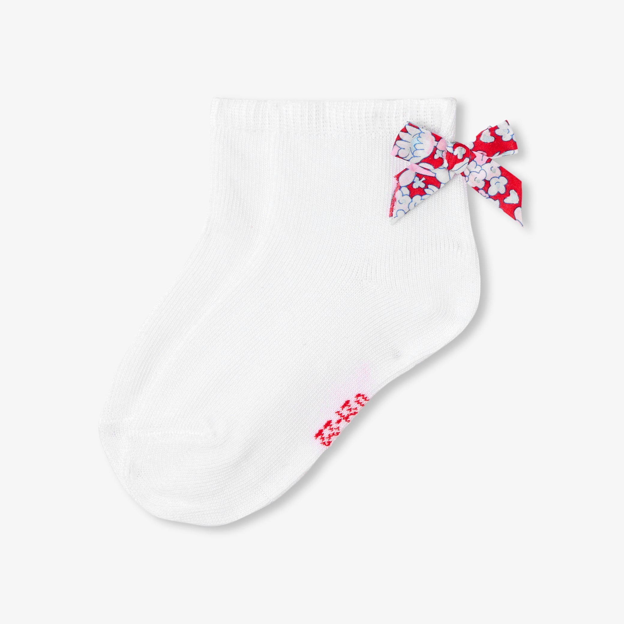 Baby girl socks with Liberty fabric bow