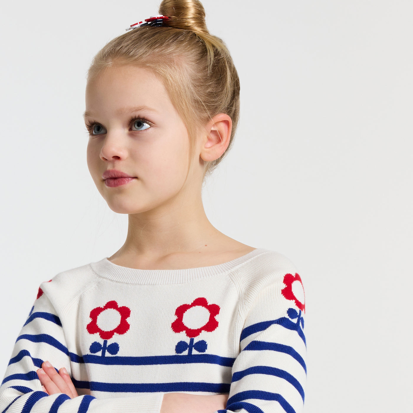 Girl jersey knit sailor sweater