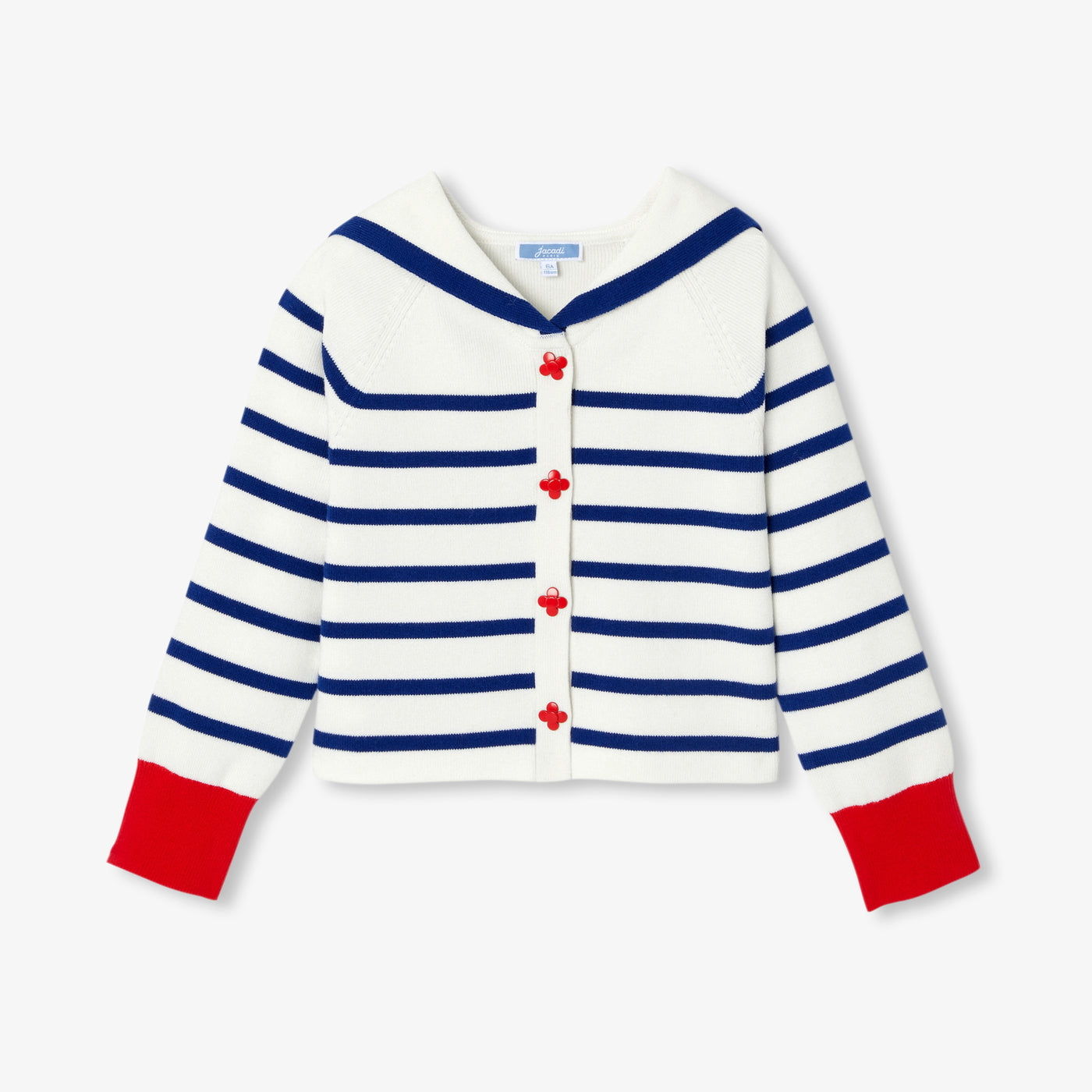 Girl cardigan with a sailor collar