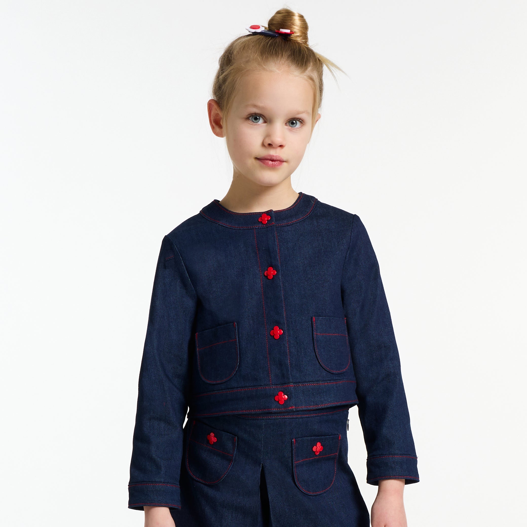 Girl raw denim jacket