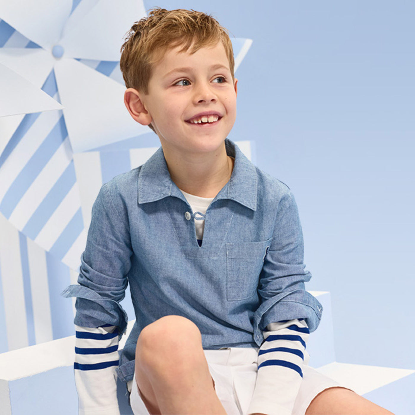 Child cotton jersey Breton tee