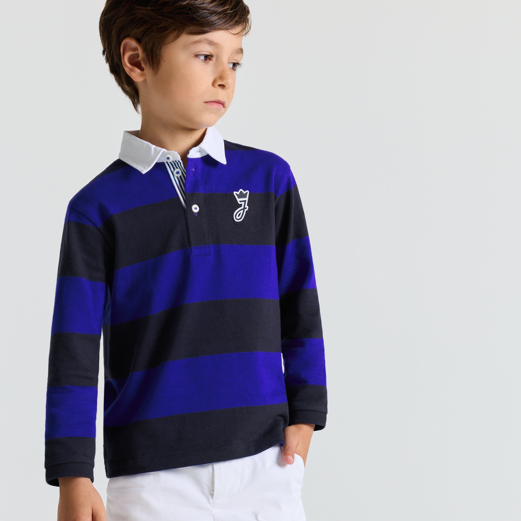 Child long-sleeved rugby polo shirt