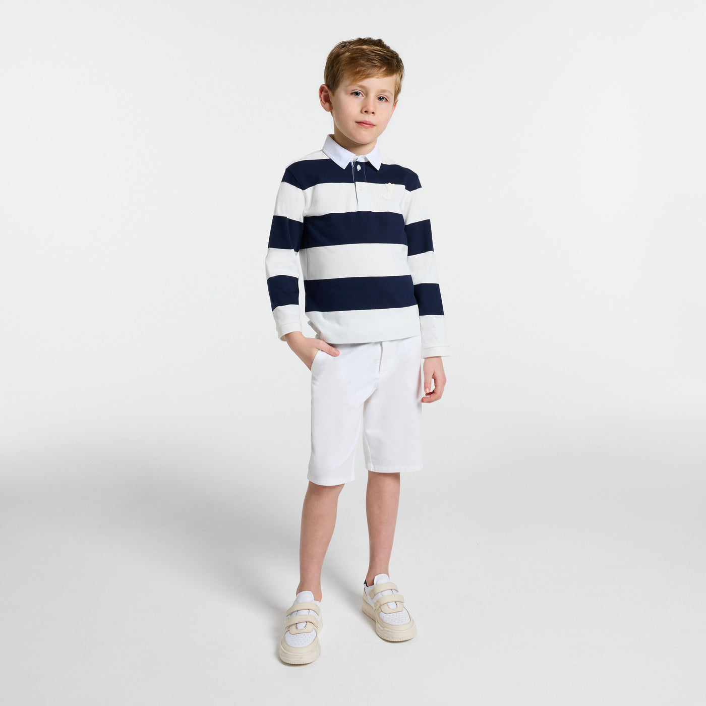 Child long-sleeved rugby polo shirt