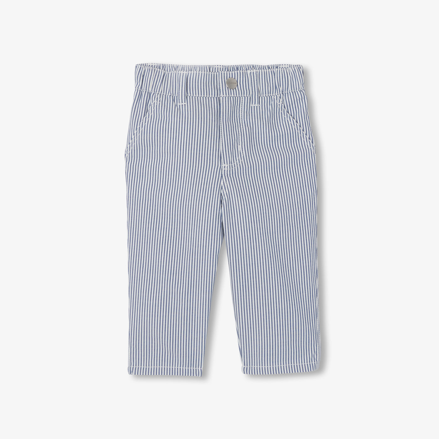 Baby boy trousers in striped twill