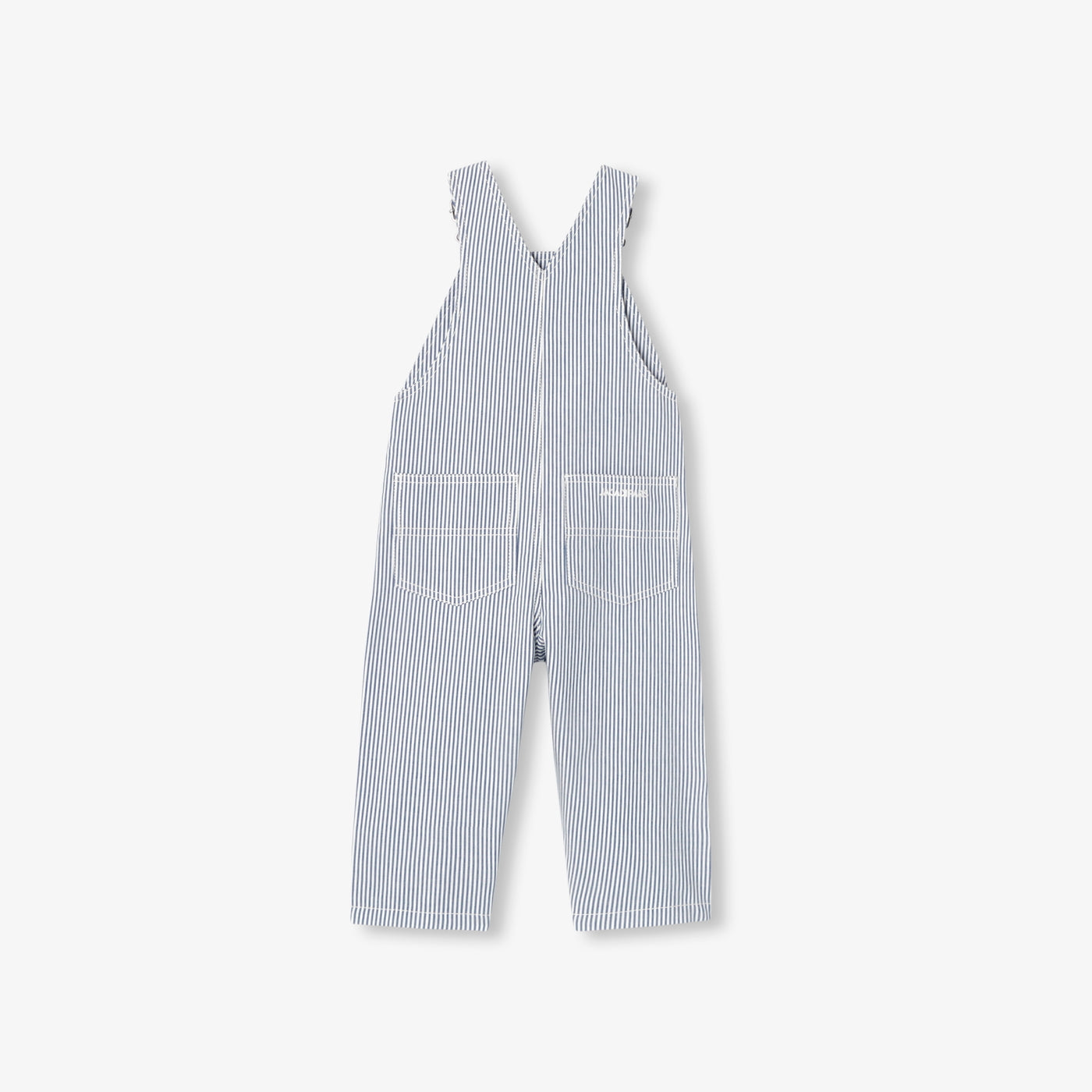 Baby dungarees in striped twill