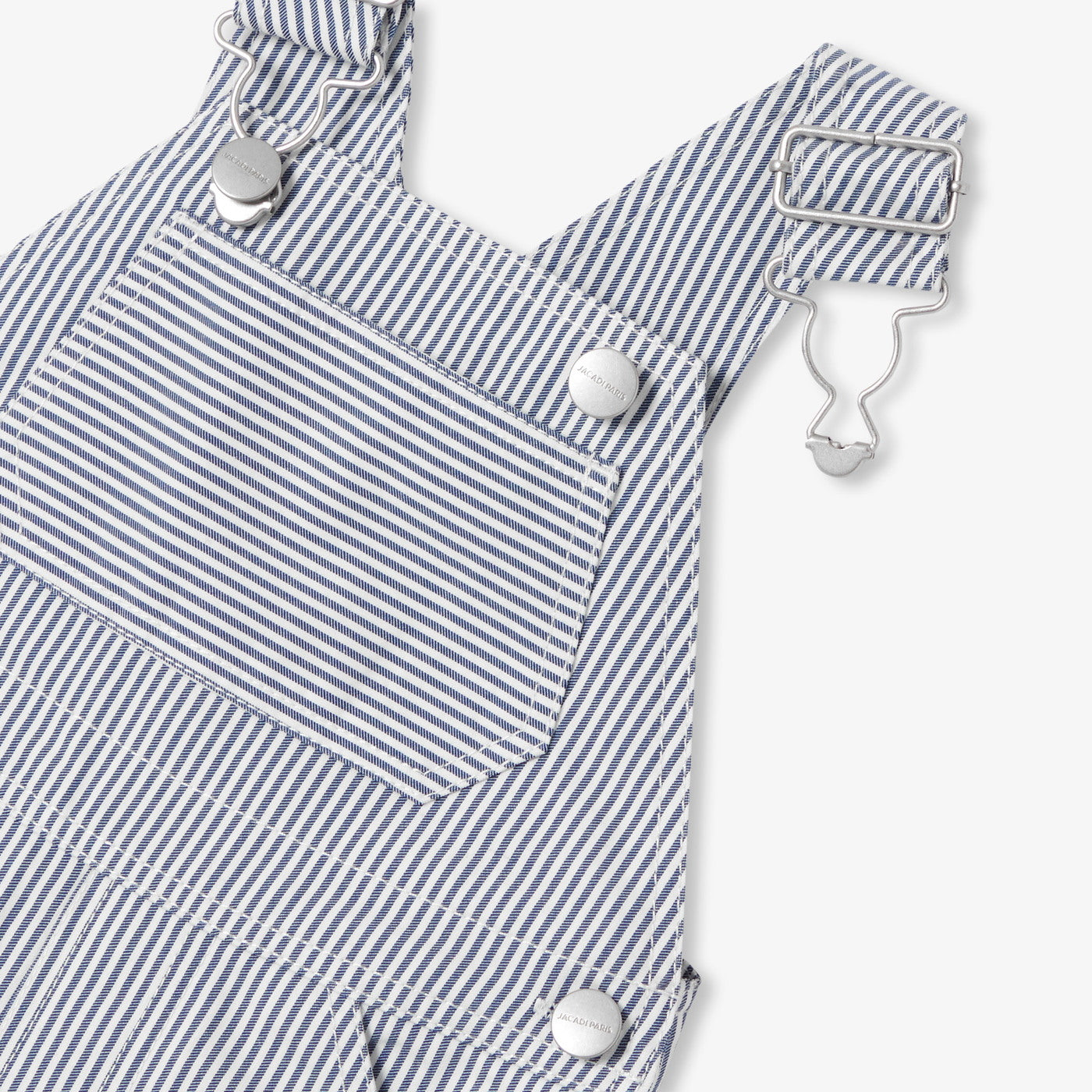 Baby dungarees in striped twill