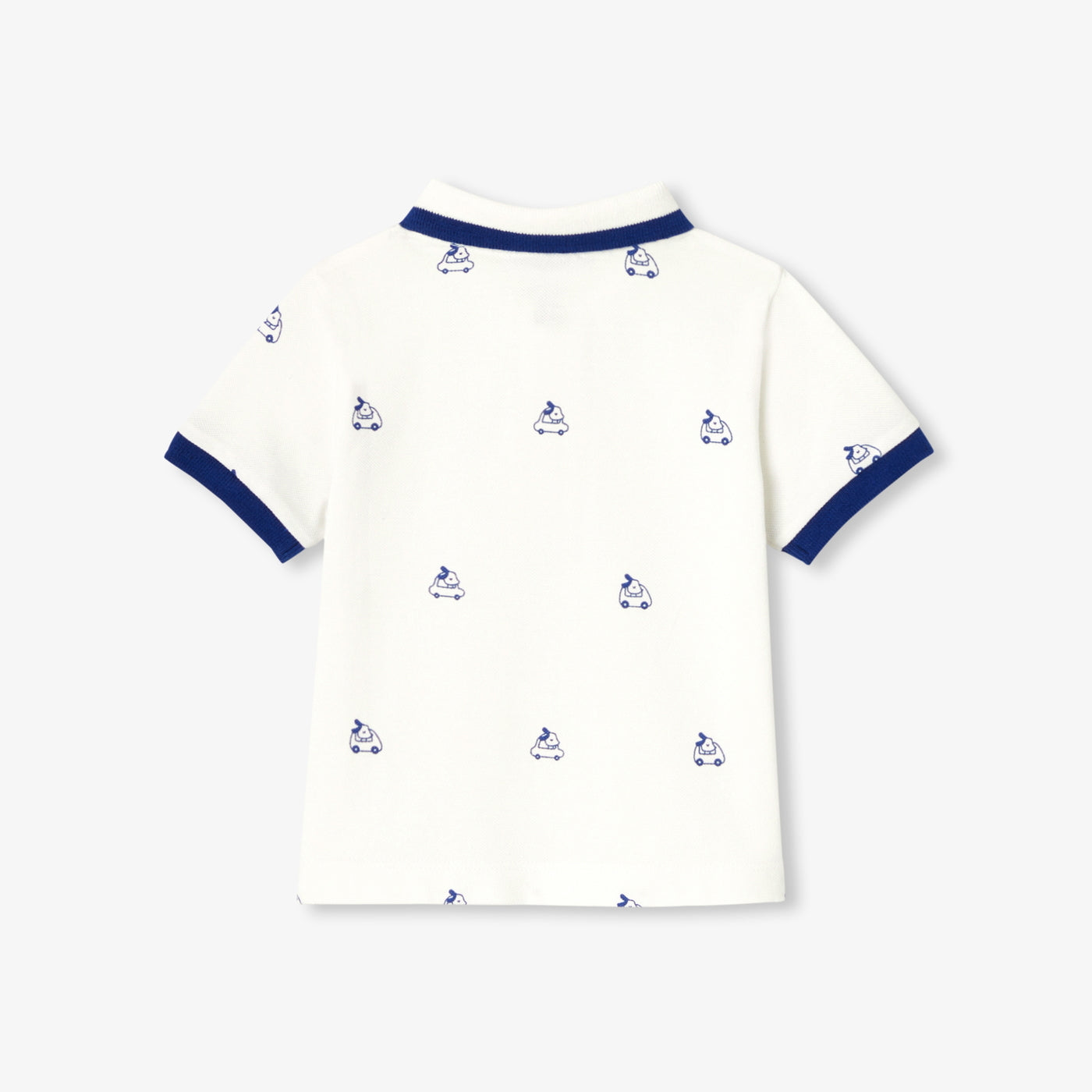 Baby boy polo shirt in printed cotton piqué