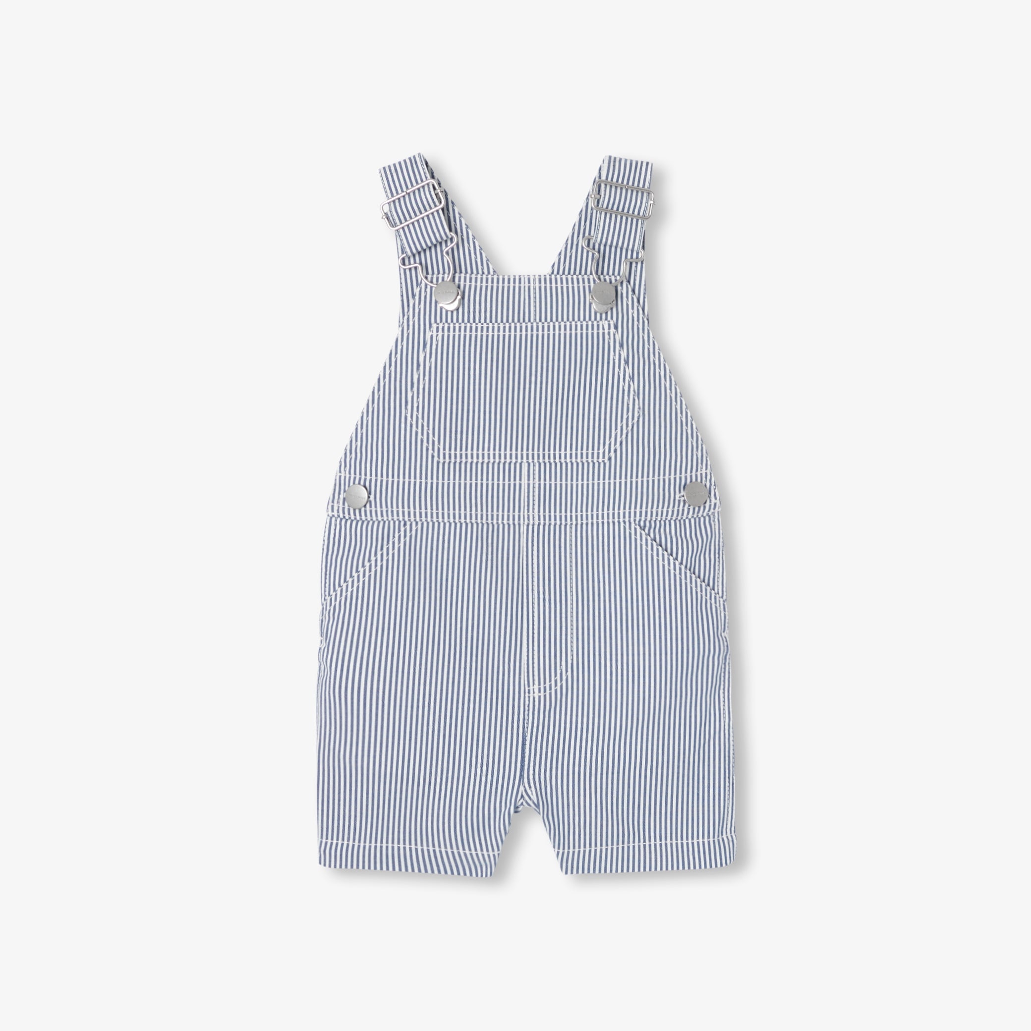 Baby boy striped twill dungaree shorts