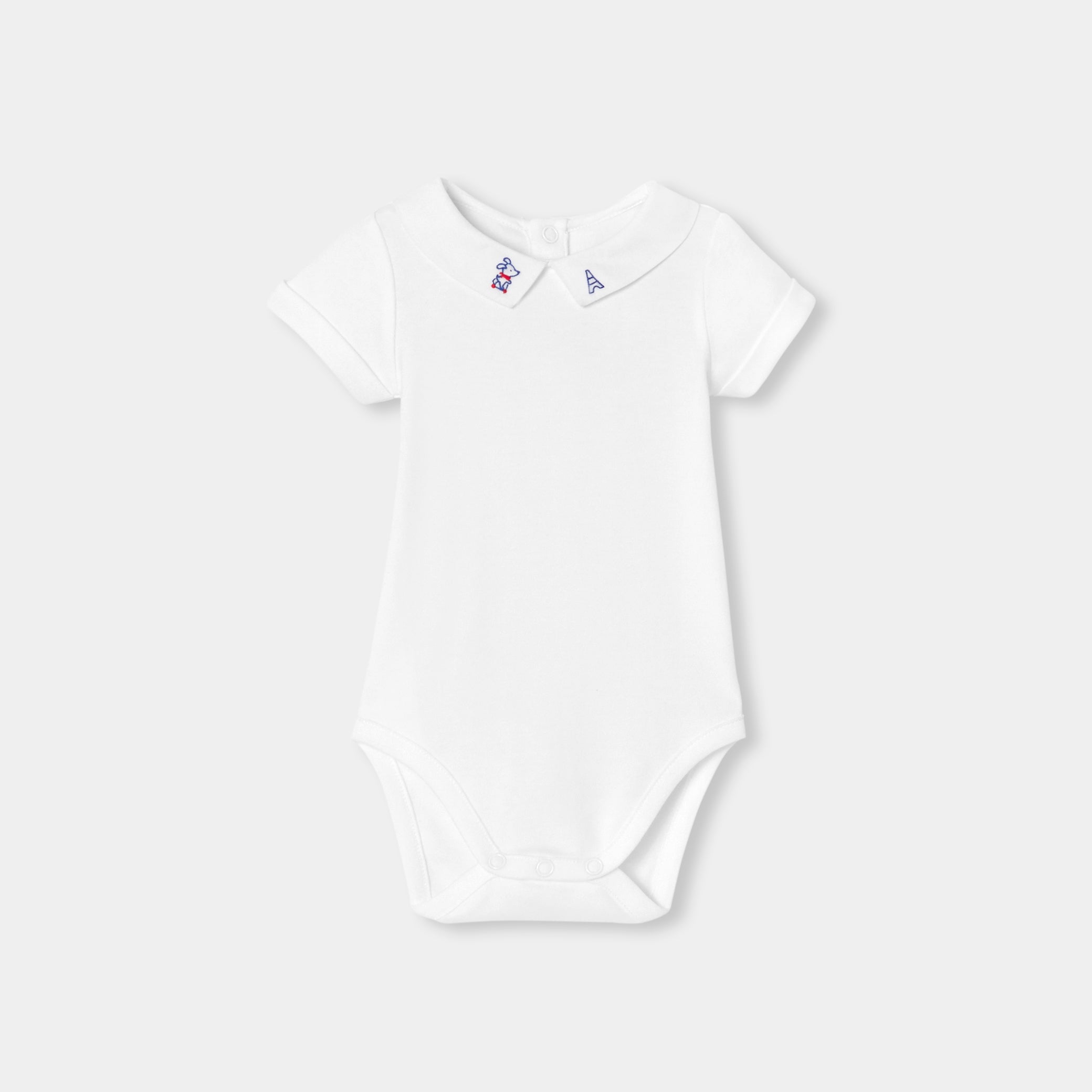 Baby boy short-sleeved cotton bodysuit