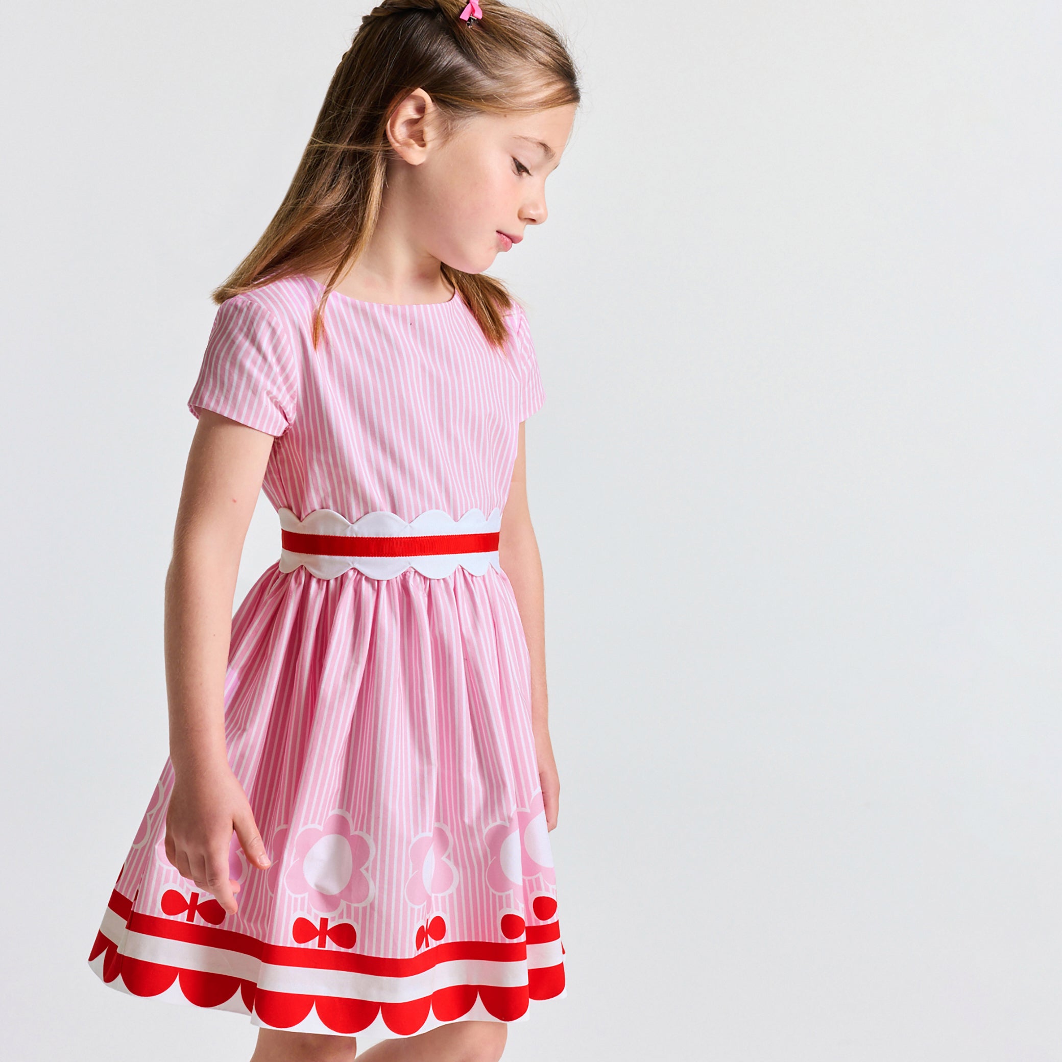 Girl striped poplin dress