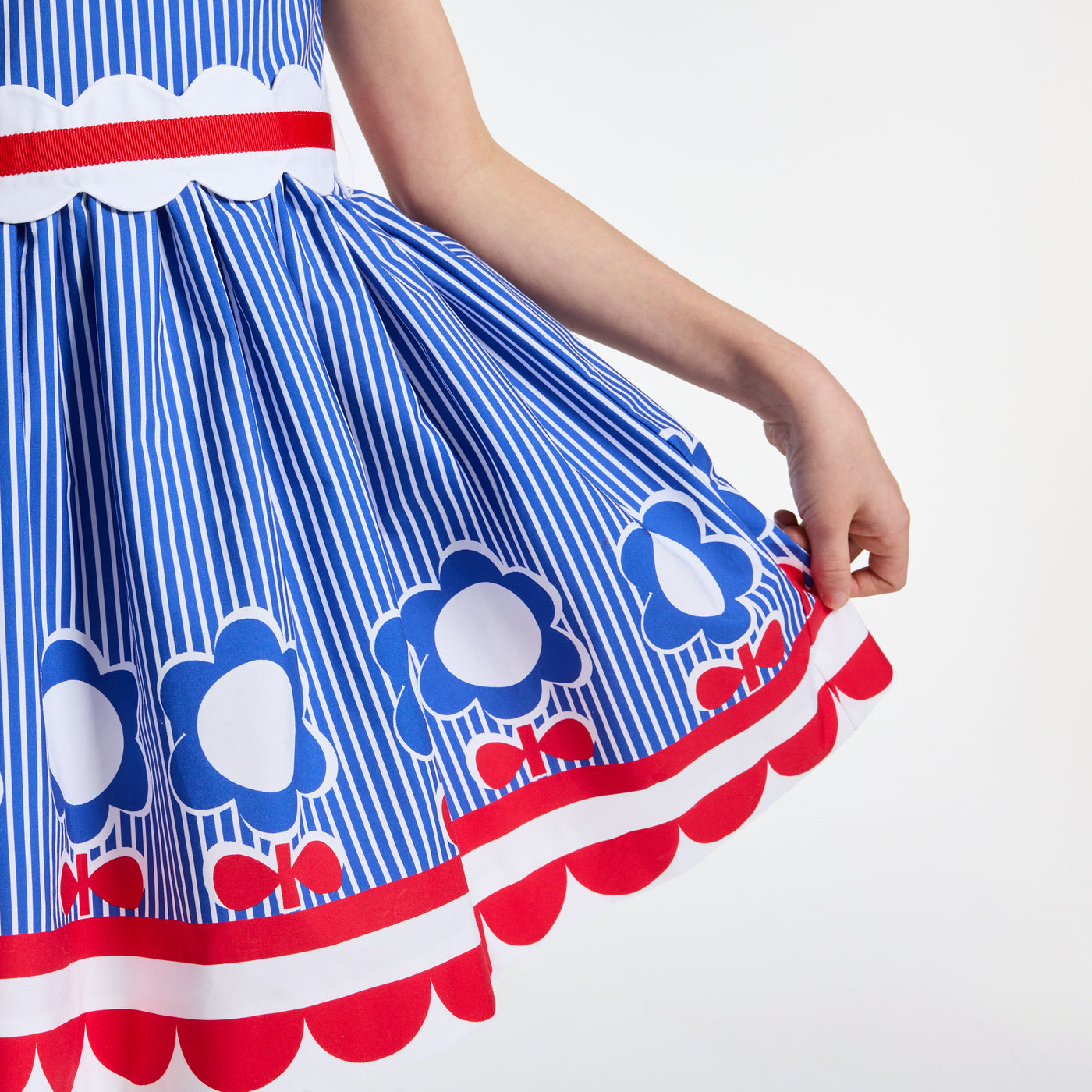 Girl striped poplin dress