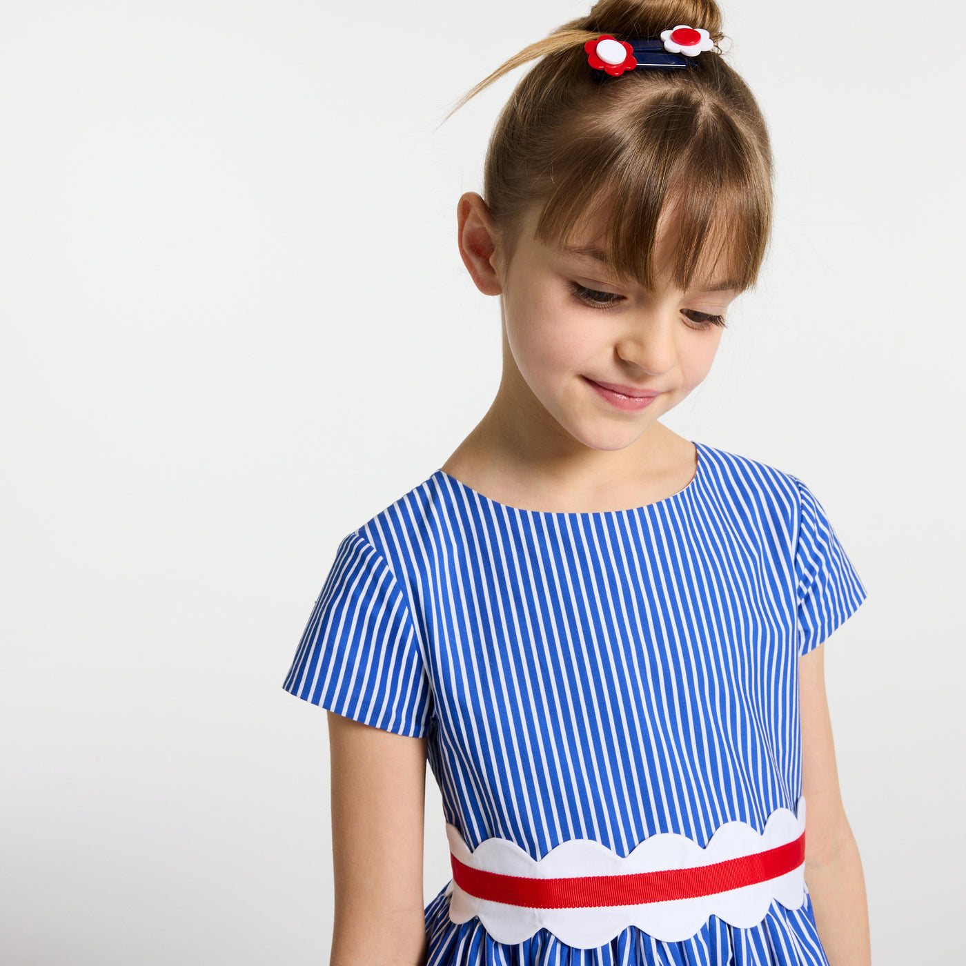 Girl striped poplin dress