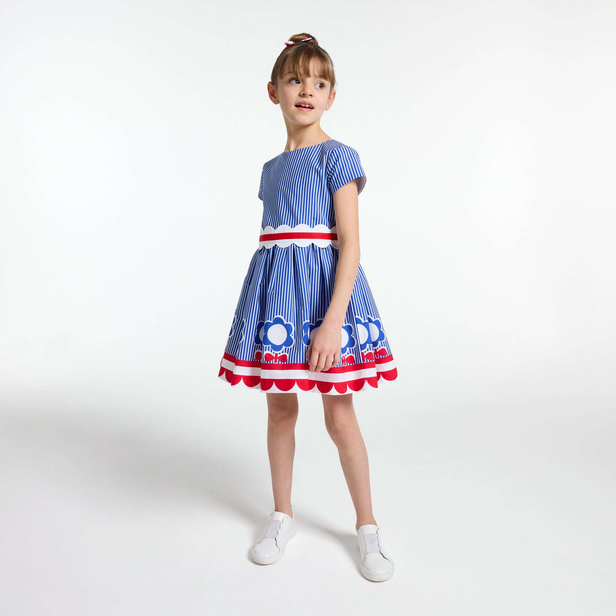 Girl striped poplin dress