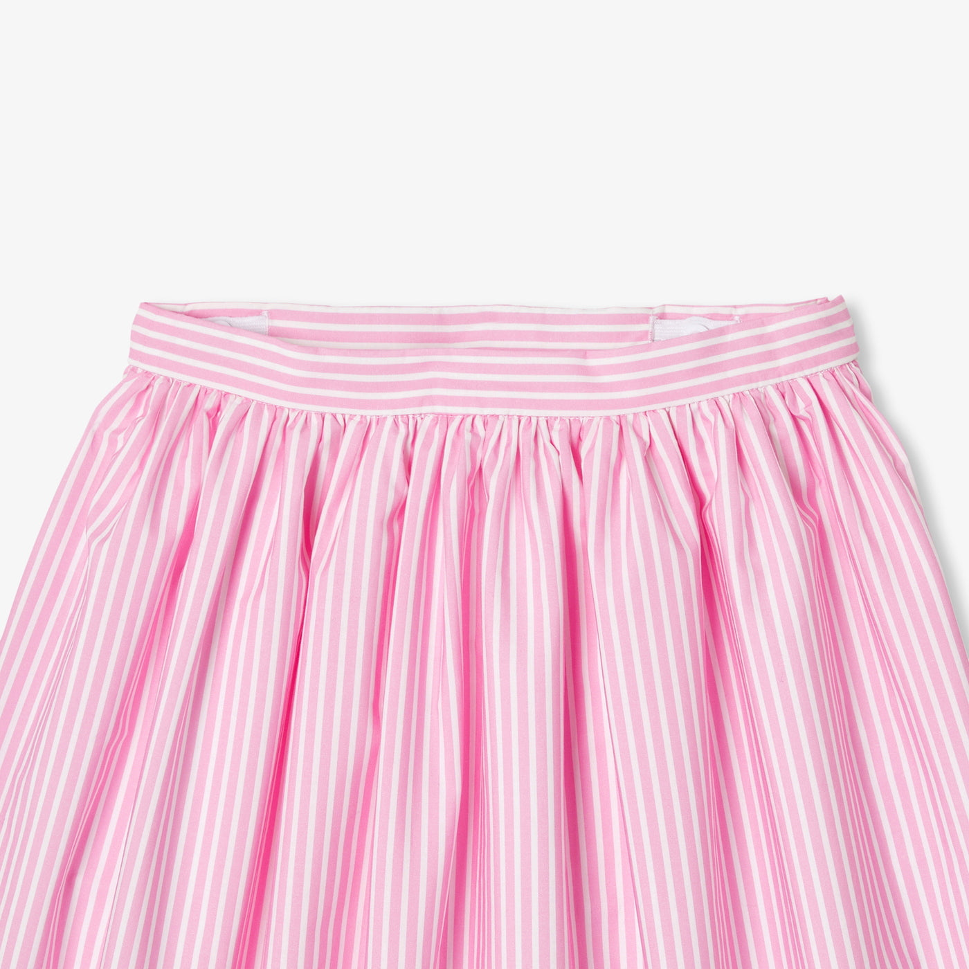 Girl striped mid-length poplin skirt