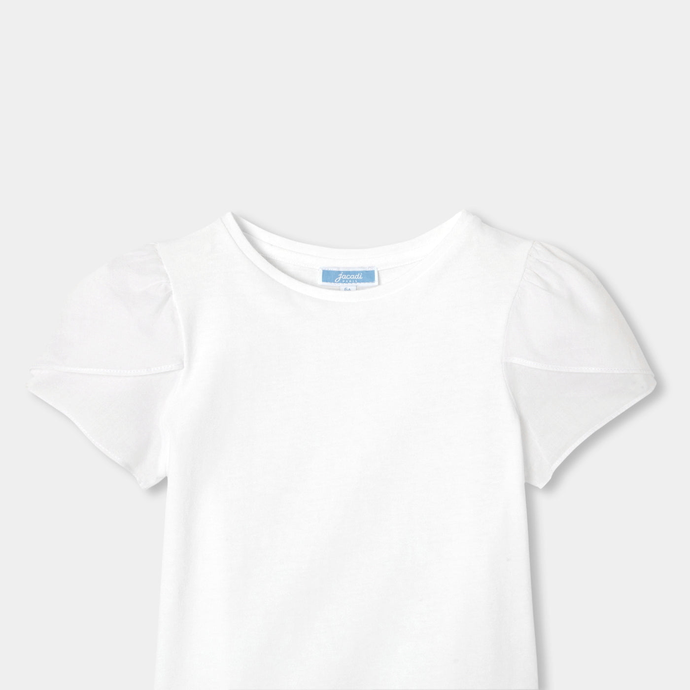 Girl cotton T-shirt with short tulip sleeves