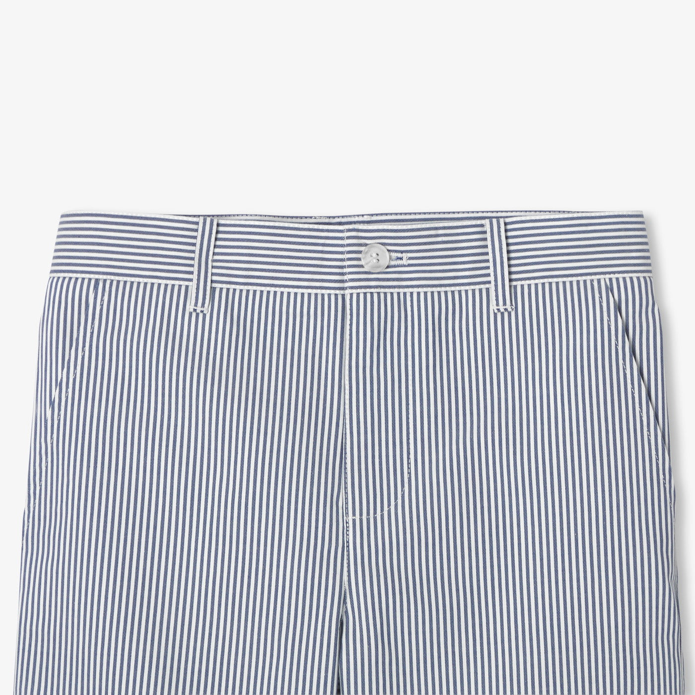 Boy striped twill Bermuda shorts - blanc/bleu