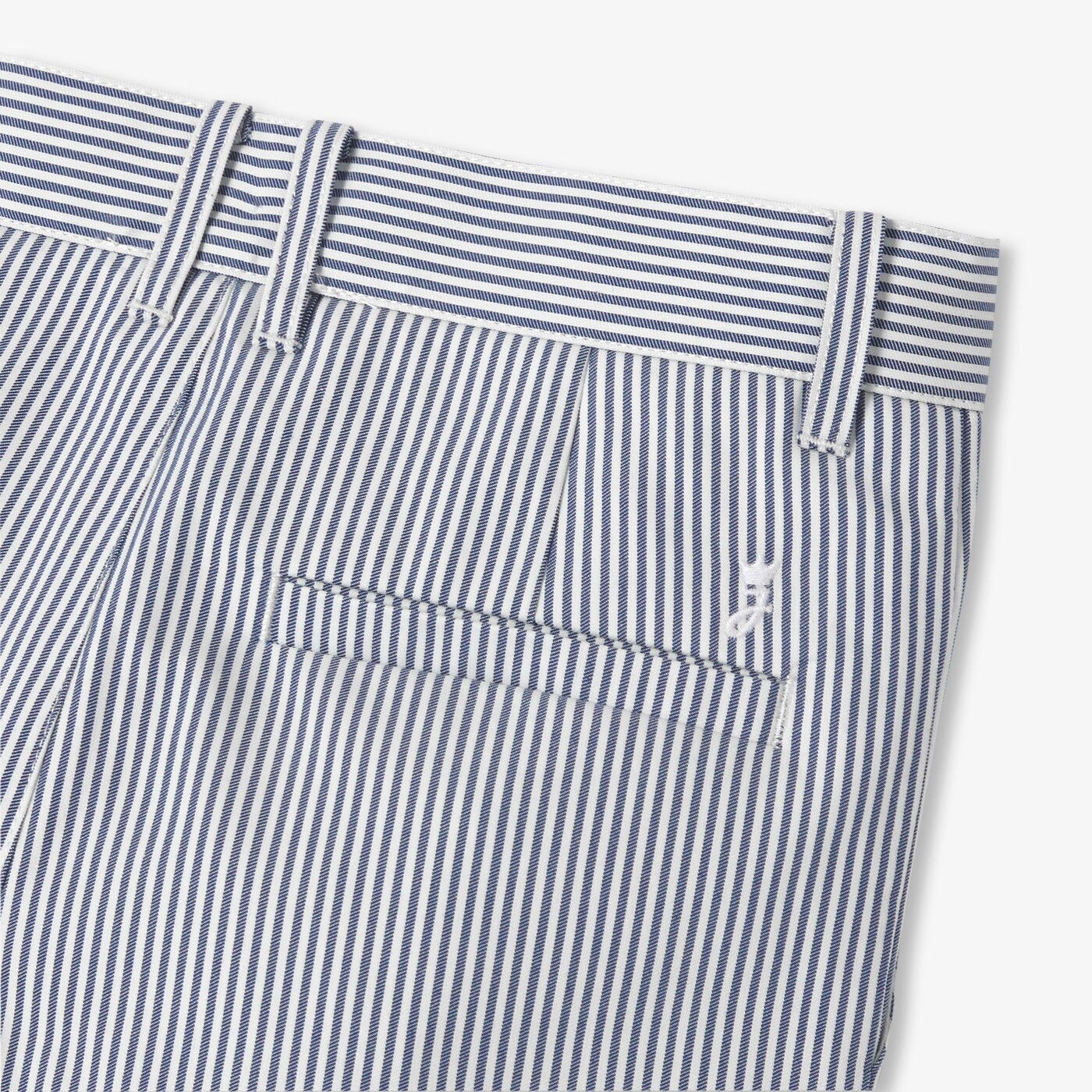 Boy striped twill Bermuda shorts - blanc/bleu