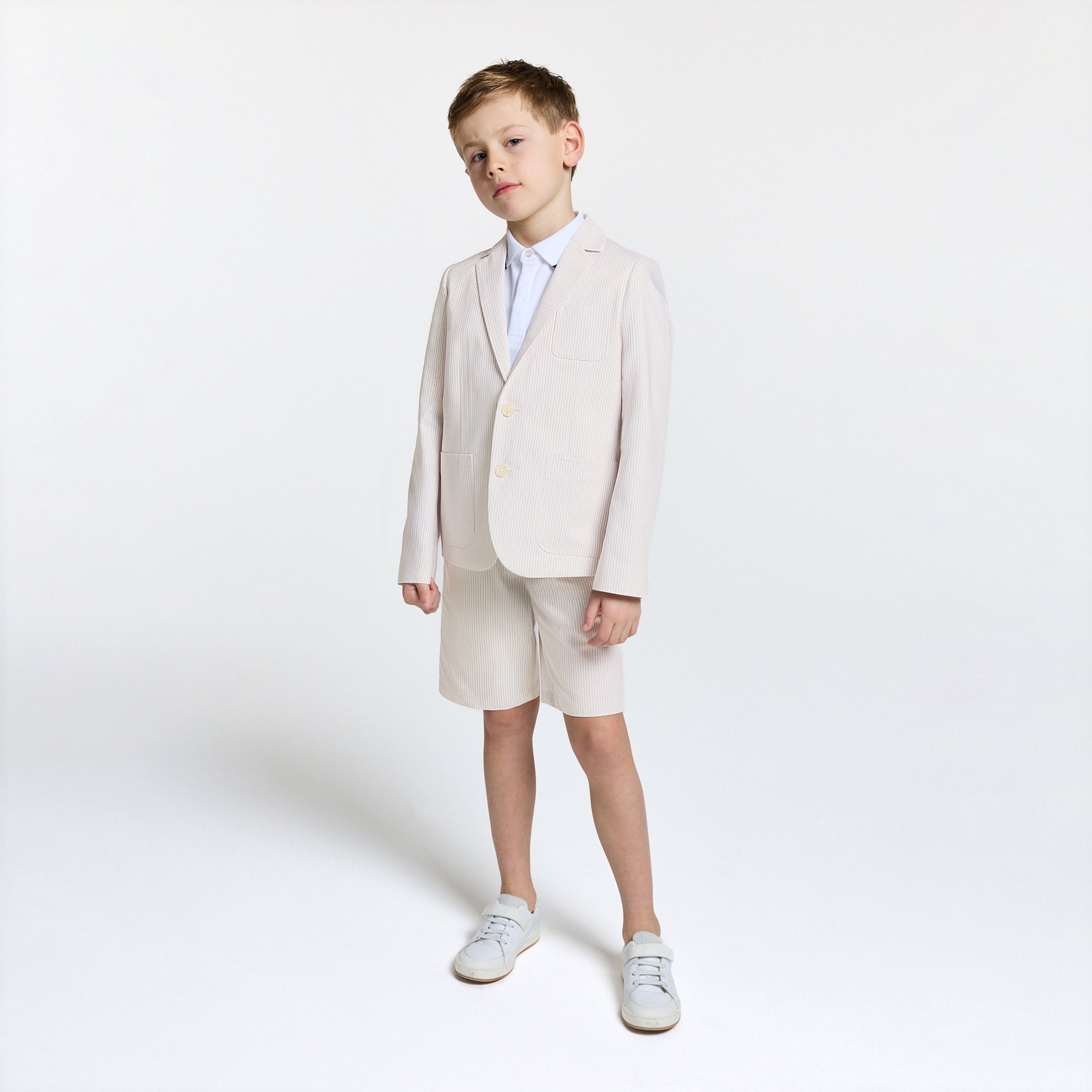 Boy striped twill Bermuda shorts