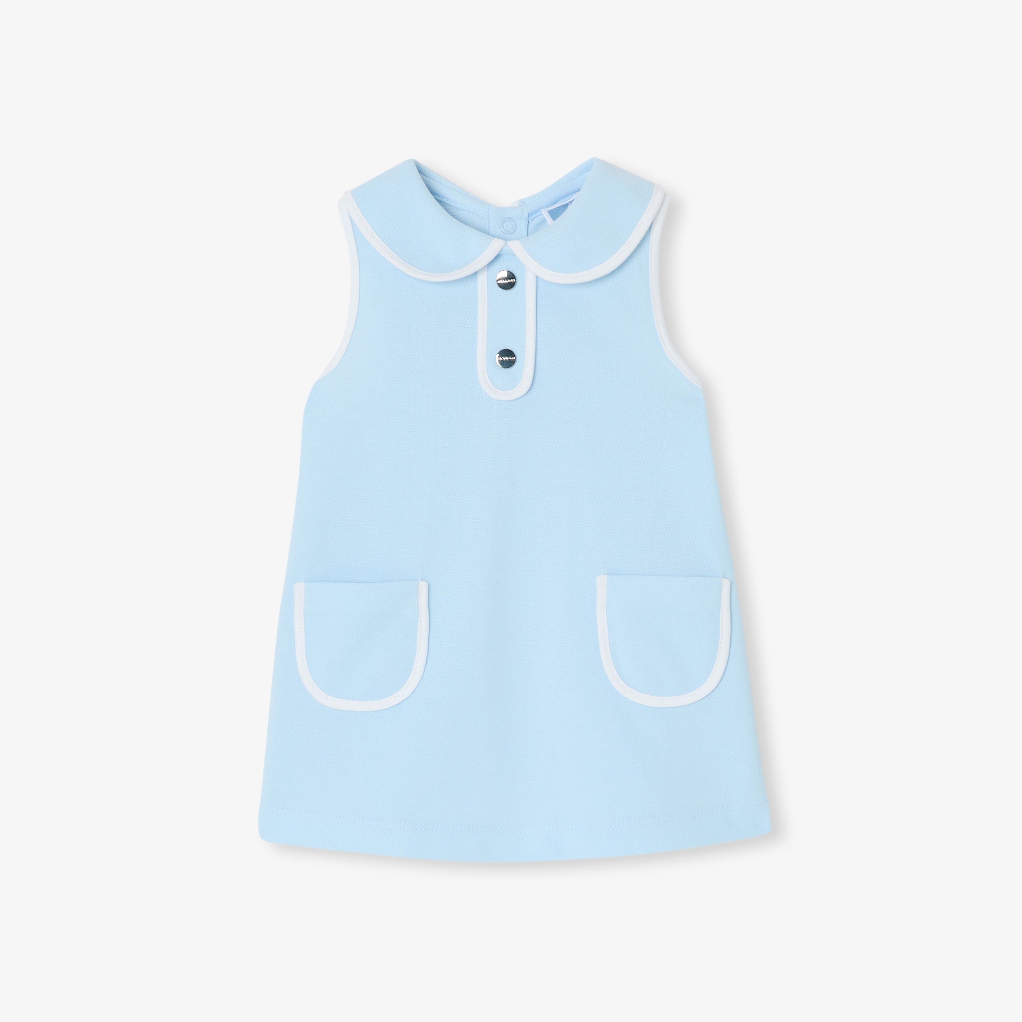 Baby girl sleeveless dress in cotton piqué